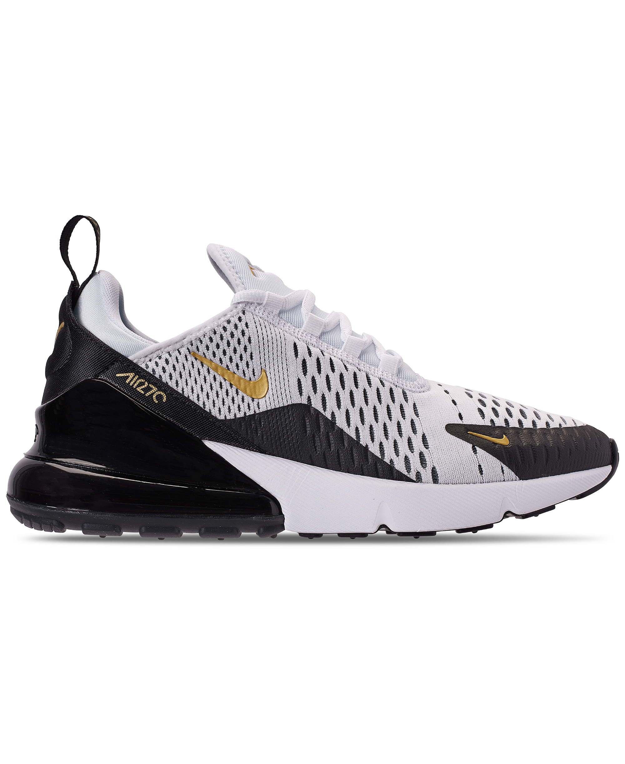 Nike Men's Air Max 270 Casual Sneakers from Finish Line - White, Metallic Gold, Black