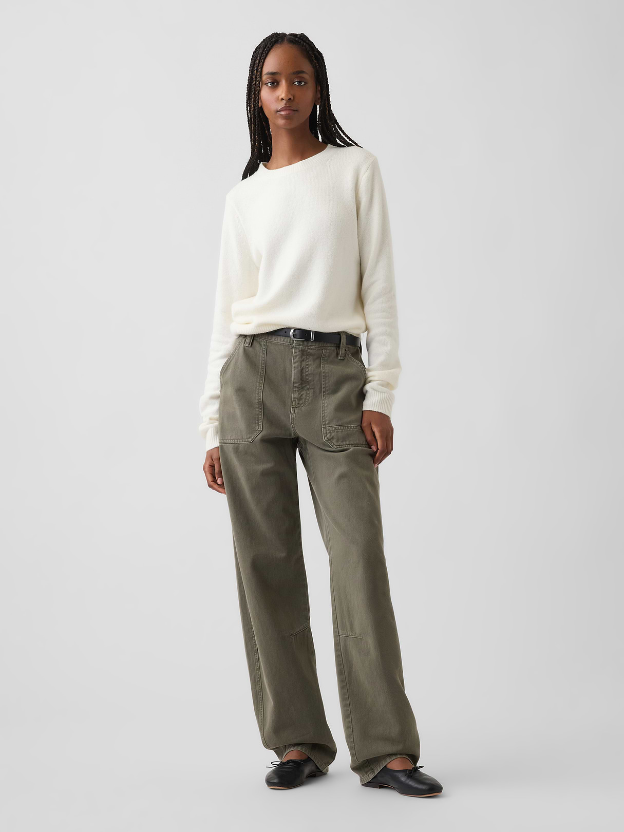 CashSoft Crew Sweater - Ivory beige frost