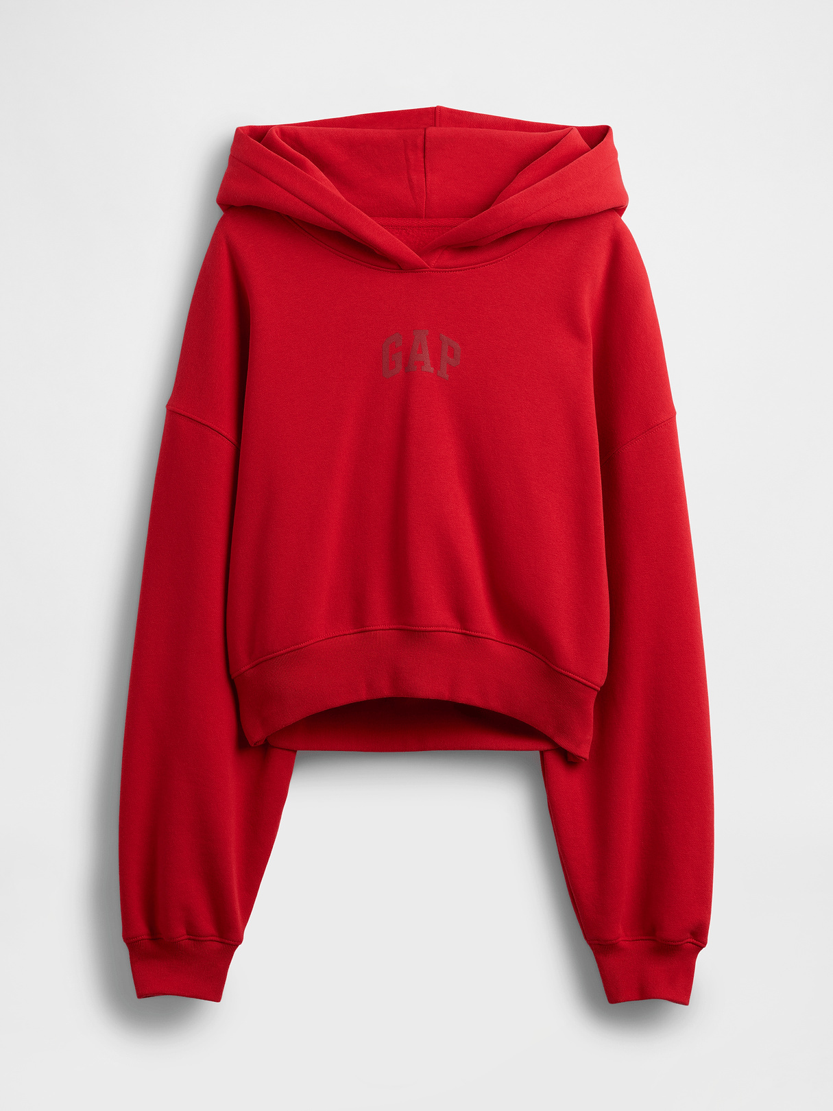 VintageSoft Crop Logo Hoodie - Tomato sauce red
