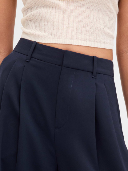365 High Rise Pleated Trousers - New classic navy blue