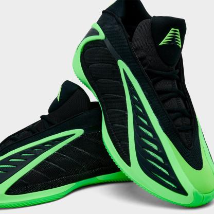 Men's adidas Anthony Edwards 2 Basketball Shoes - Core Black/Lime Burst/Core Black - Detail shot