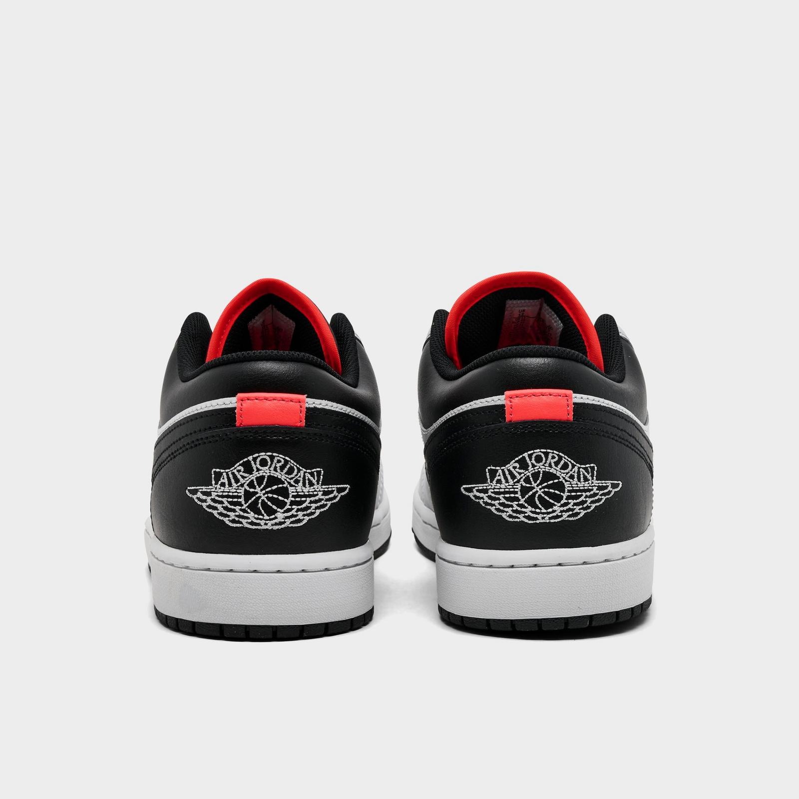 Men's Air Jordan Retro 1 Low Casual Shoes - Neutral Grey/Summit White/Infrared 23/Black - Left shoe facing left. Outside of the shoe. - view 4