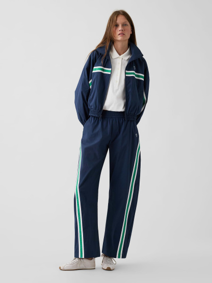 Gap × Malbon Textured Poplin Barrel Track Pants - Vintage navy