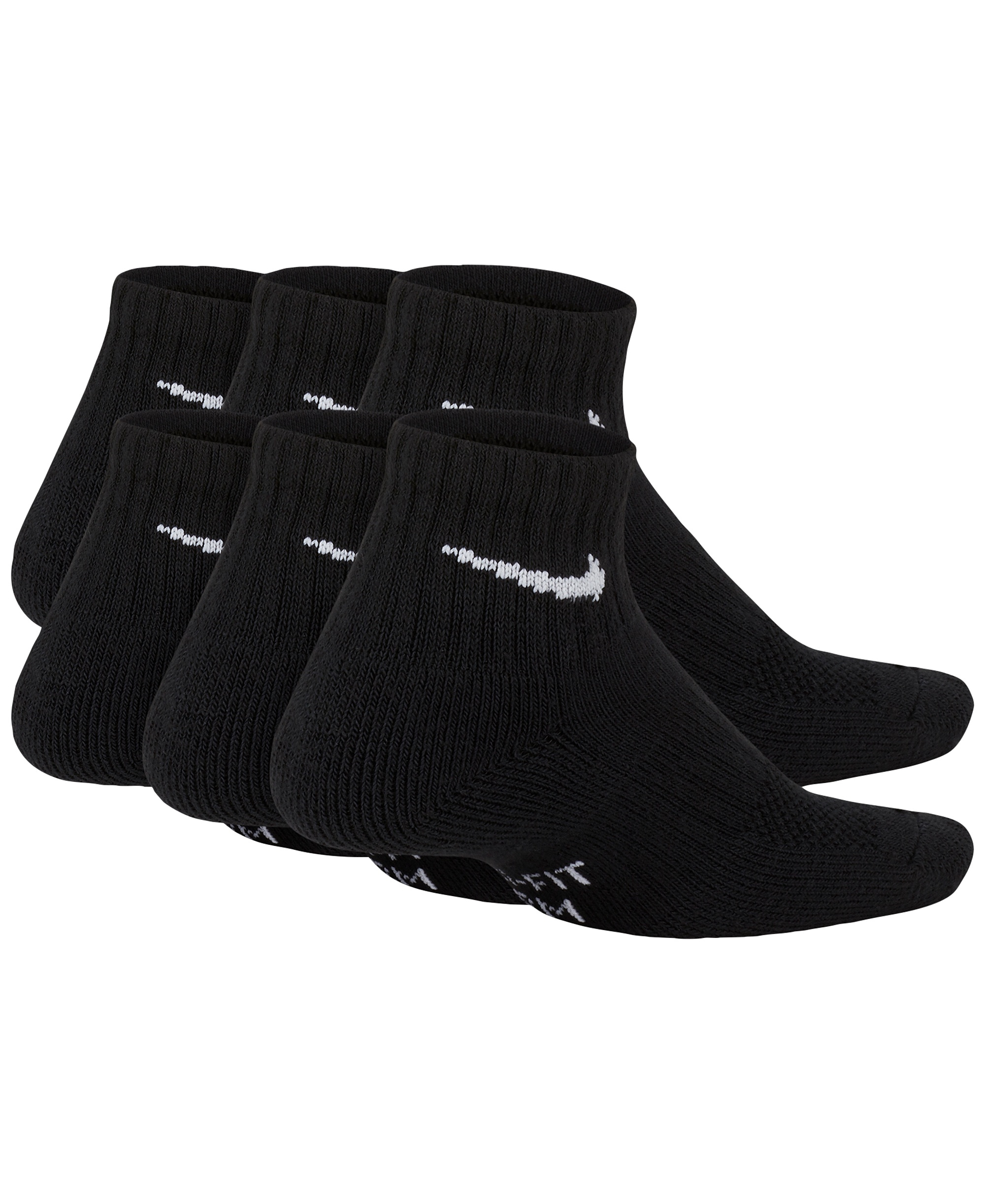 Nike Big Kids' Cushioned Ankle Socks, 6 Pairs - Black