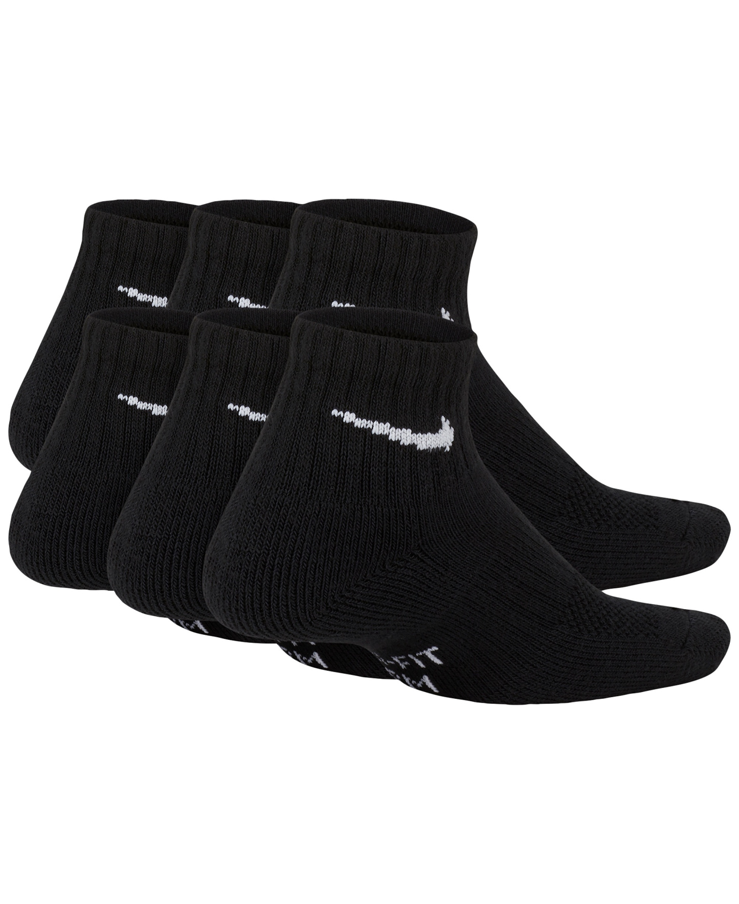 Nike Big Kids' Cushioned Ankle Socks, 6 Pairs - Black