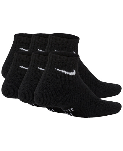 Nike Big Kids' Cushioned Ankle Socks, 6 Pairs - Black