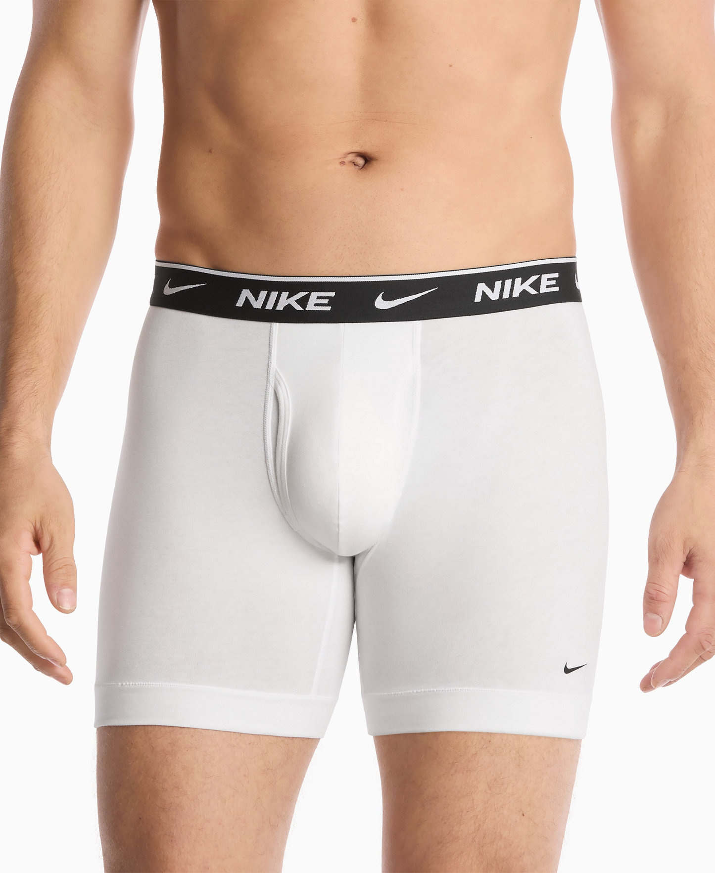Nike Mens Dri-FIT Essential Cotton Stretch Boxer Briefs, 3-Pack - White/Gray Heather/Black