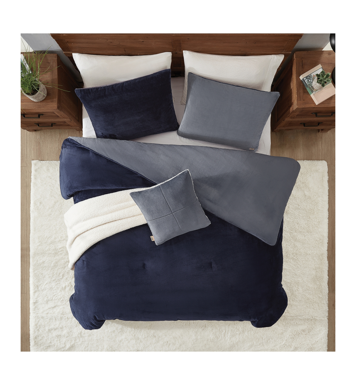 UGG® Brody Reversible Comforter Sets - Navy
