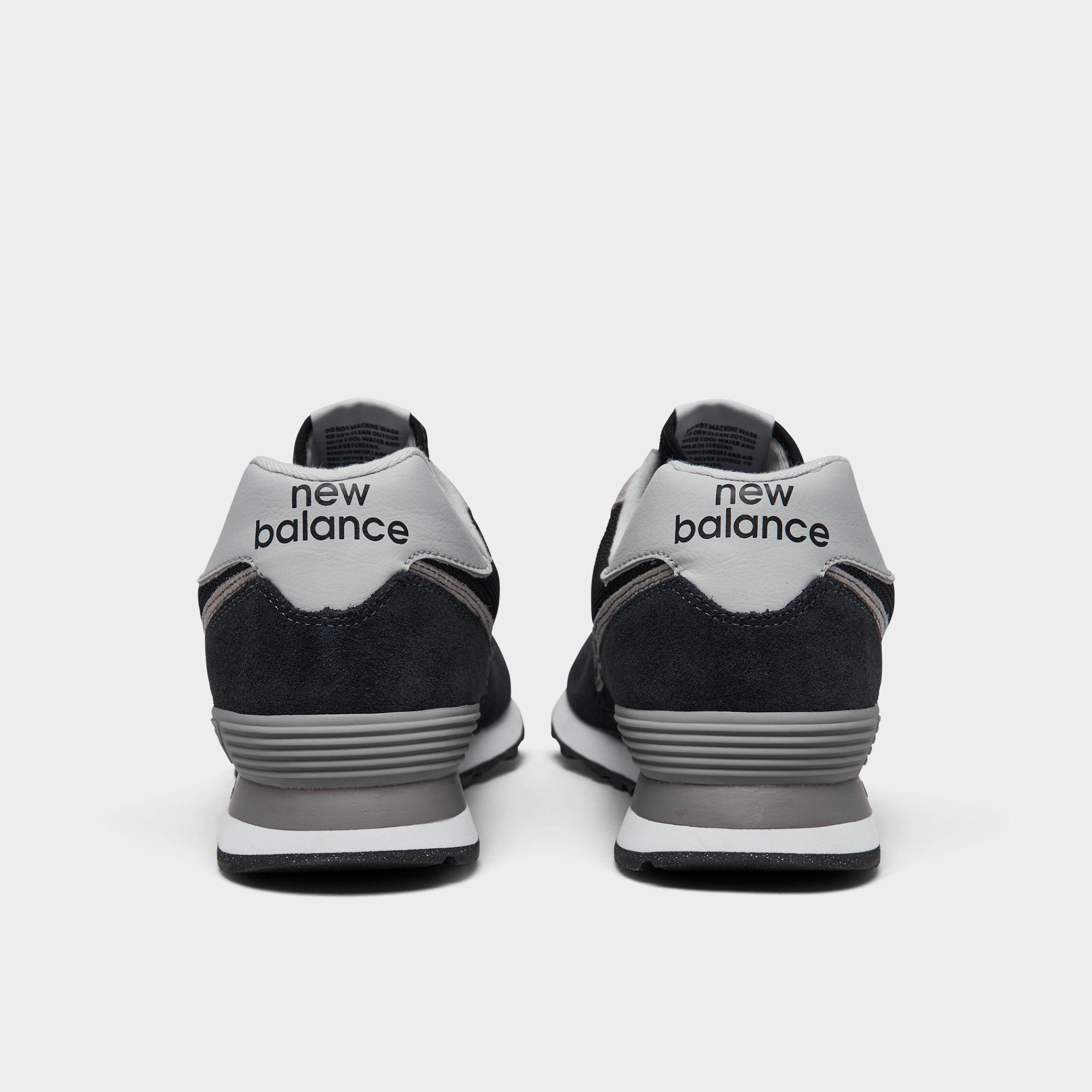 Men's New Balance 574 Core Casual Shoes - Black/White - view 4