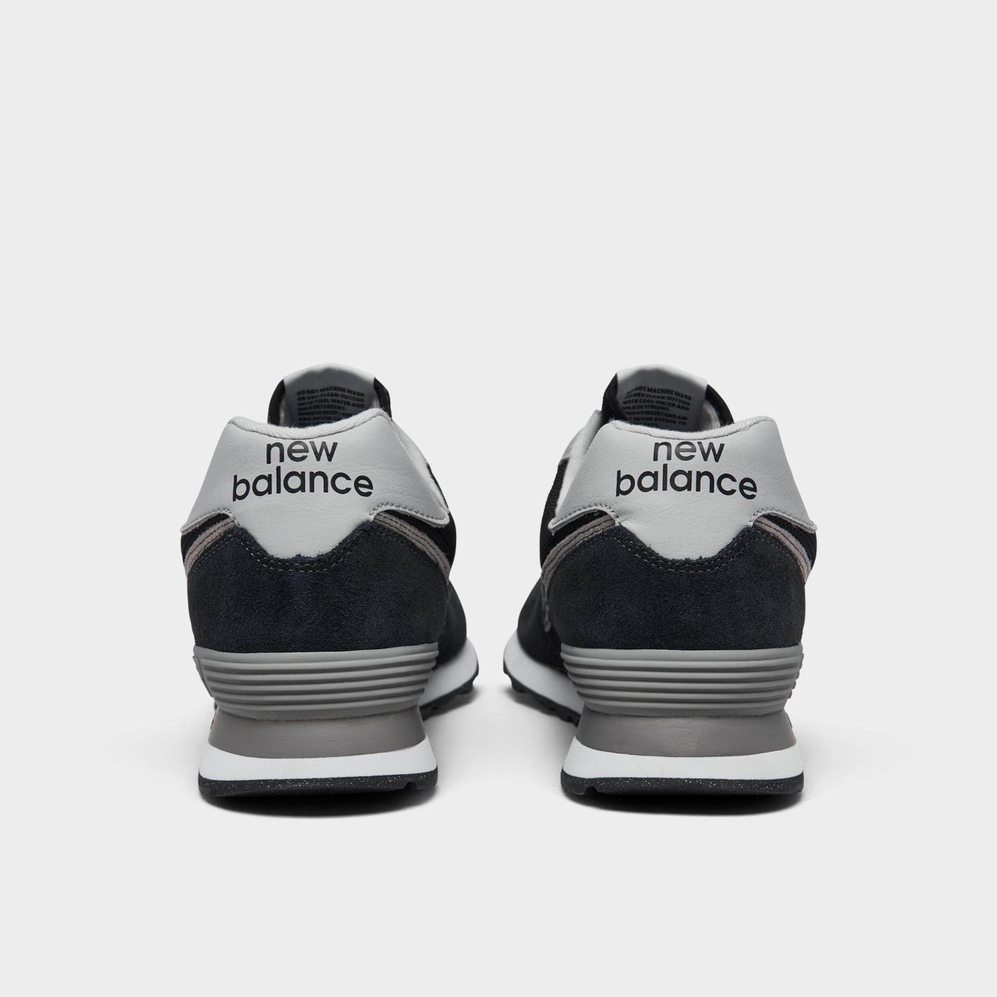 Men's New Balance 574 Core Casual Shoes - Black/White - view 4