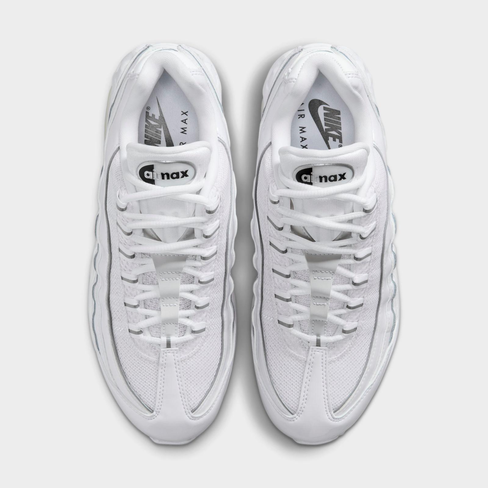 Women's Nike Air Max 95 Big Bubble Casual Shoes - White/Black/Reflect Silver/Metallic Silver