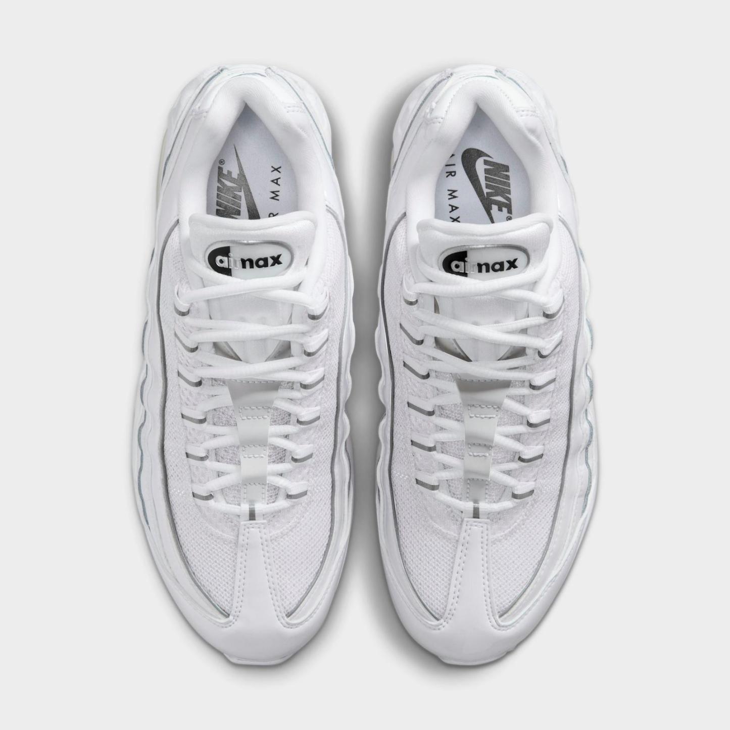 Women's Nike Air Max 95 Big Bubble Casual Shoes - White/Black/Reflect Silver/Metallic Silver