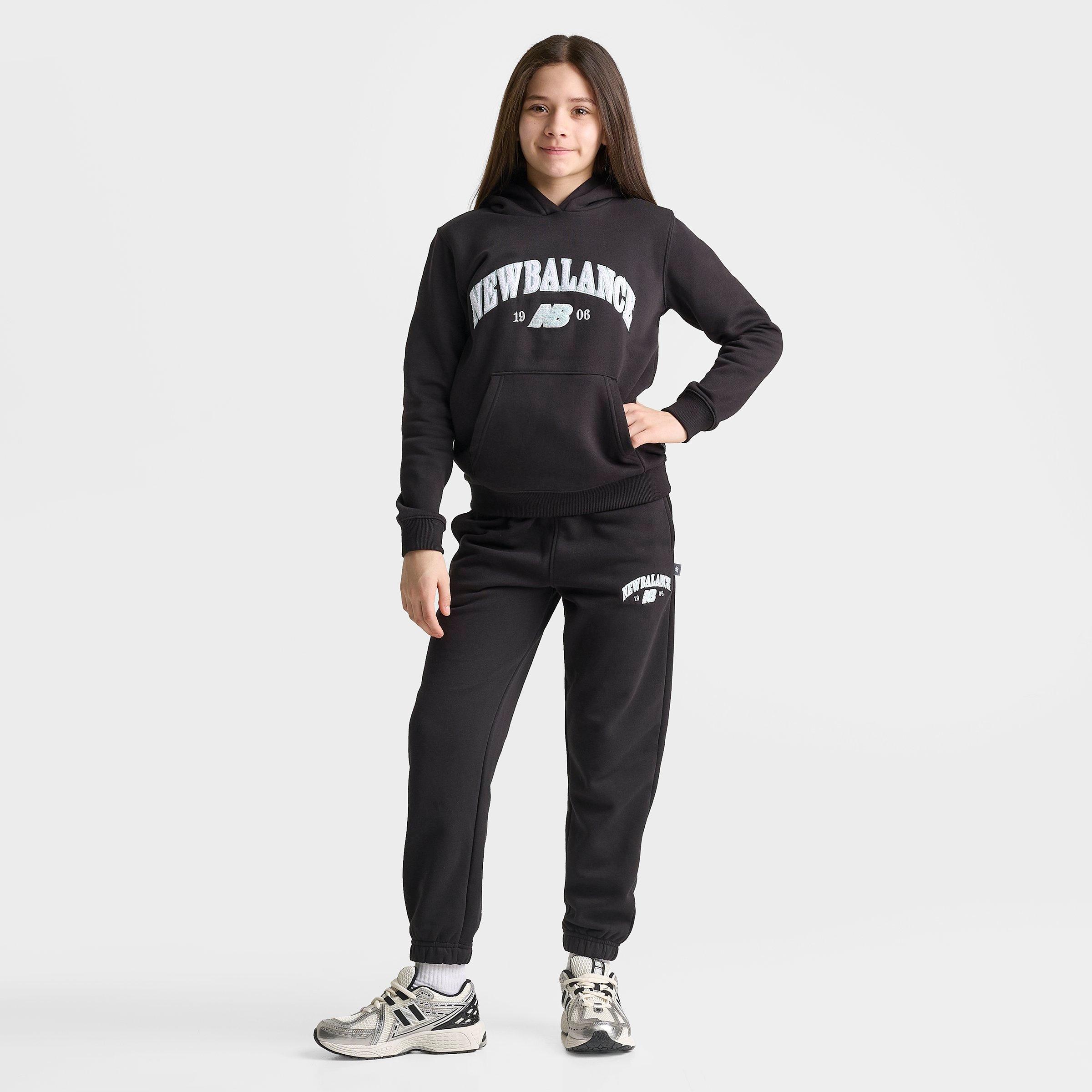 Girls' Big Kids' New Balance Chenille Arch Pullover Hoodie - Caviar - view 2