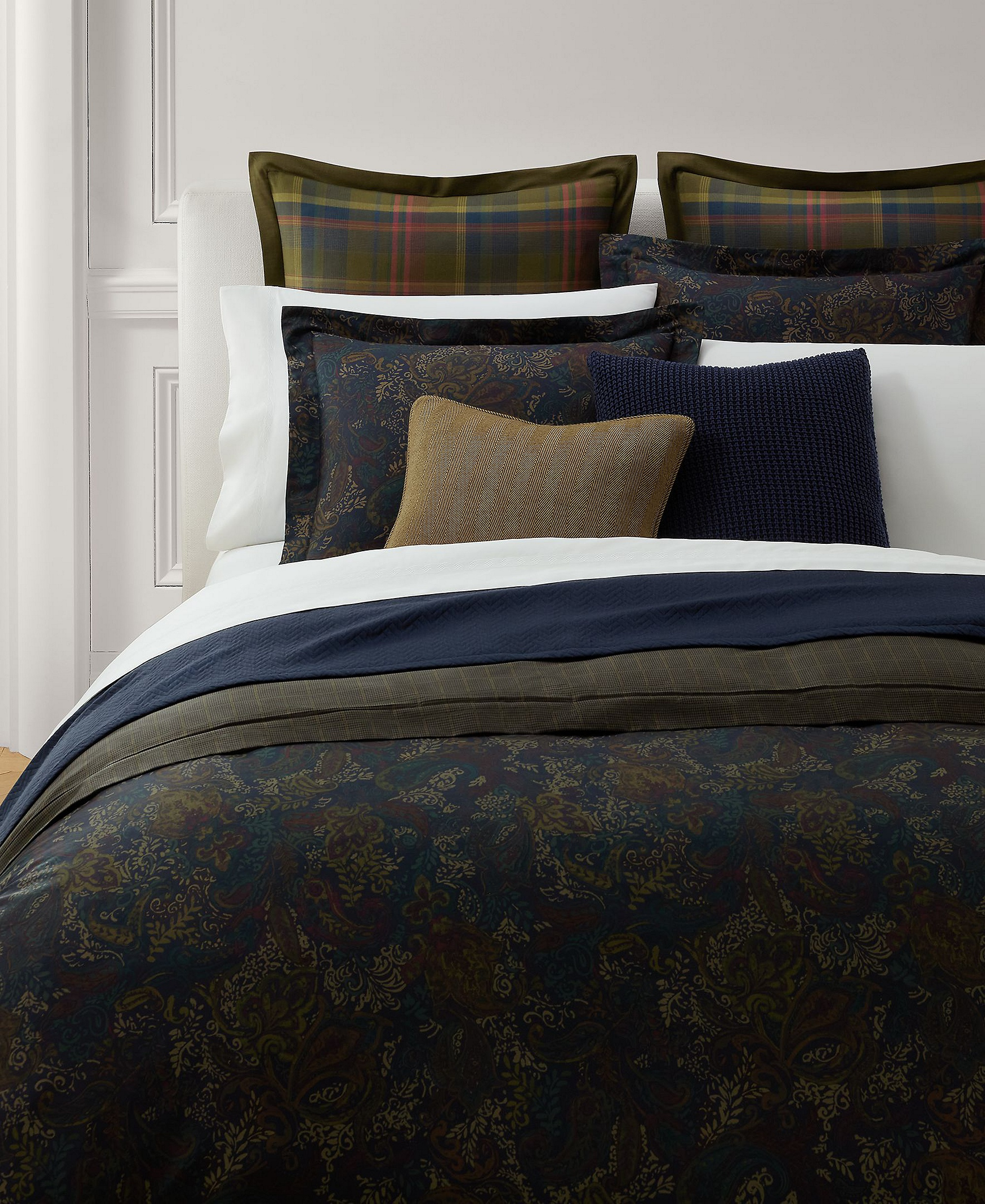 Lauren Ralph Lauren Henry Cotton Sateen Reversible 3-Pc. Duvet Cover Set, Full/Queen - True Blue Multi
