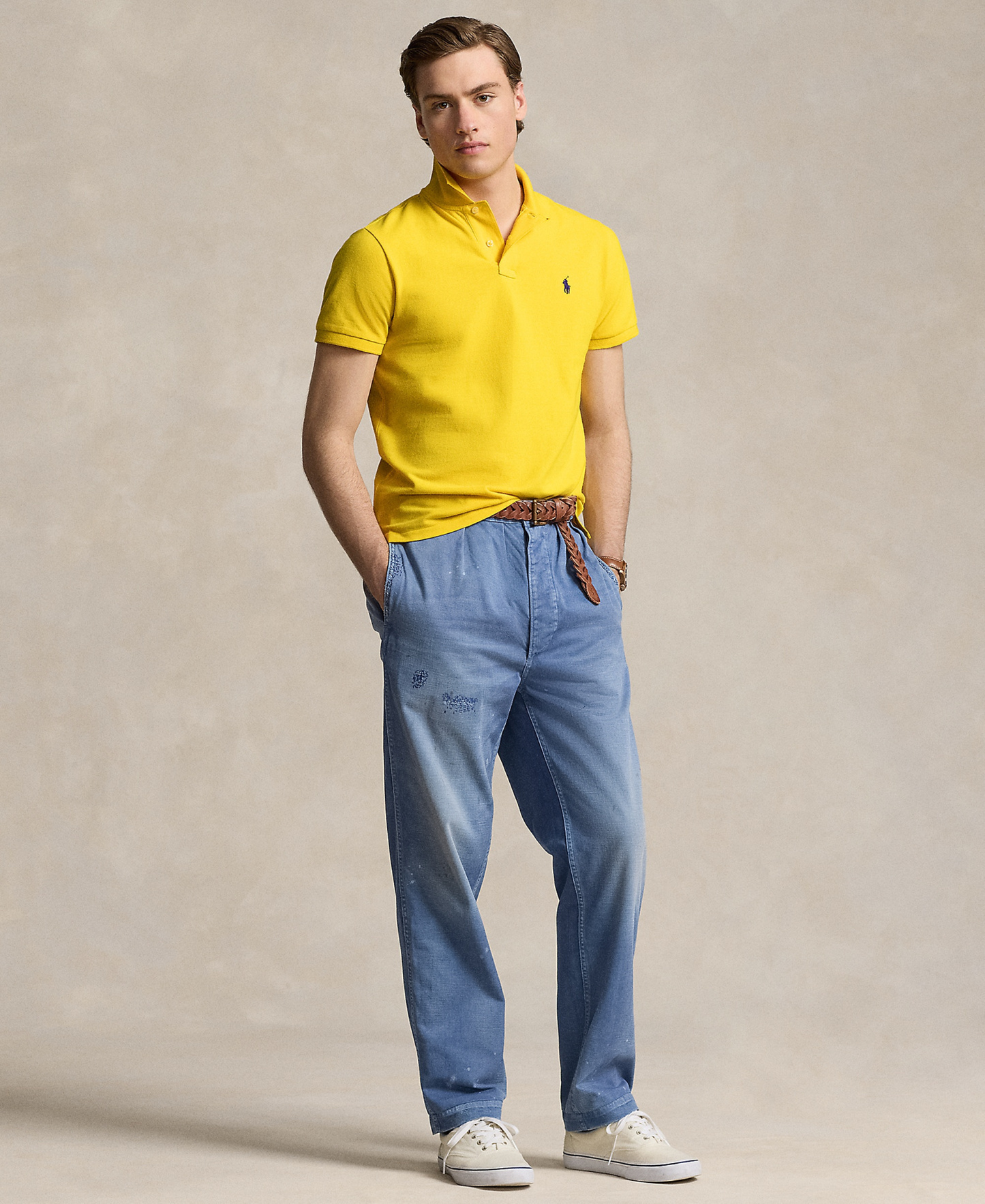 Polo Ralph Lauren Men's Classic-Fit Mesh Polo Shirt - COLLEGIATE YELLOW/C7284