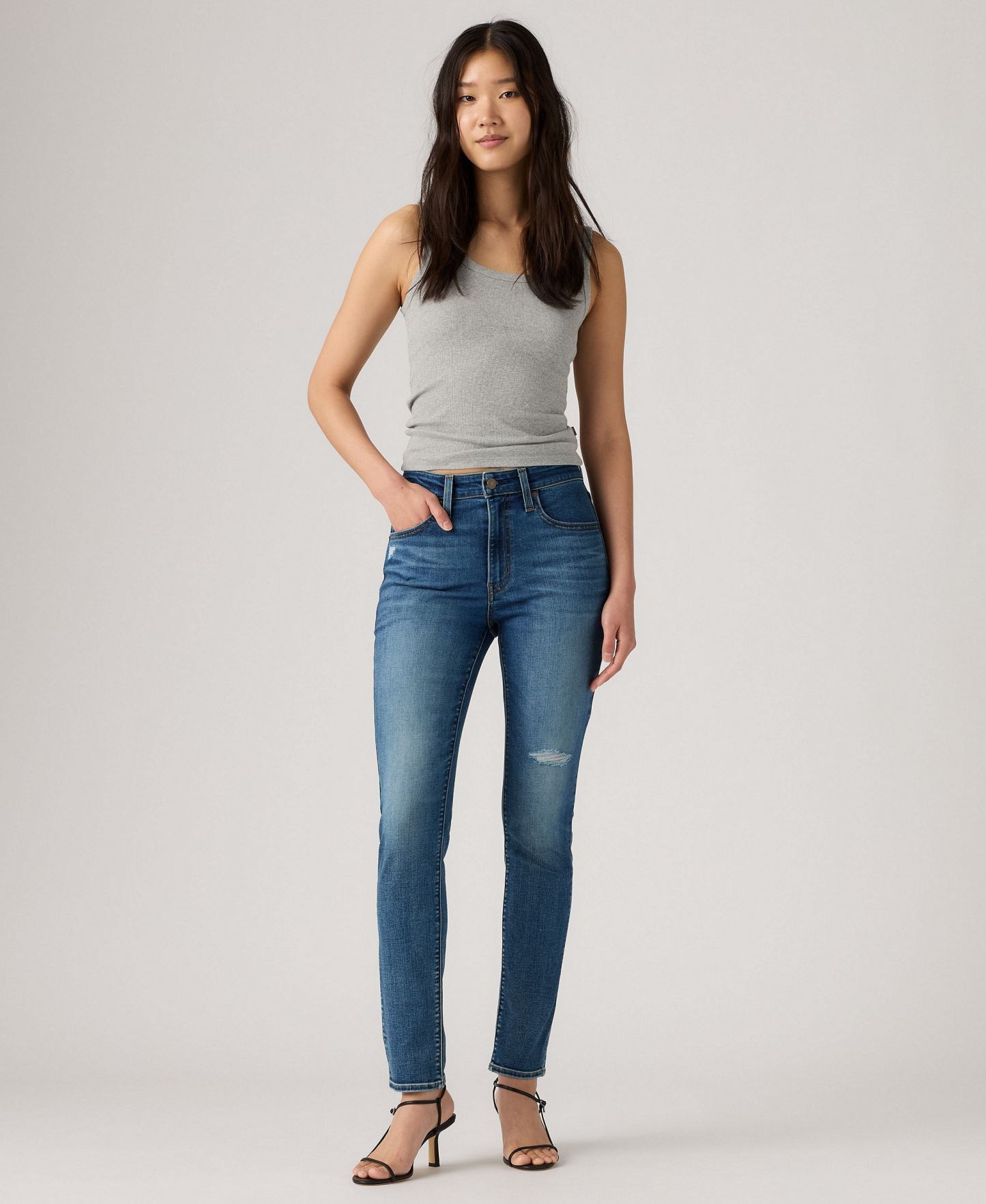 Levi's Women's 721 High-Rise Stretch Skinny Jeans - Ripped Page
