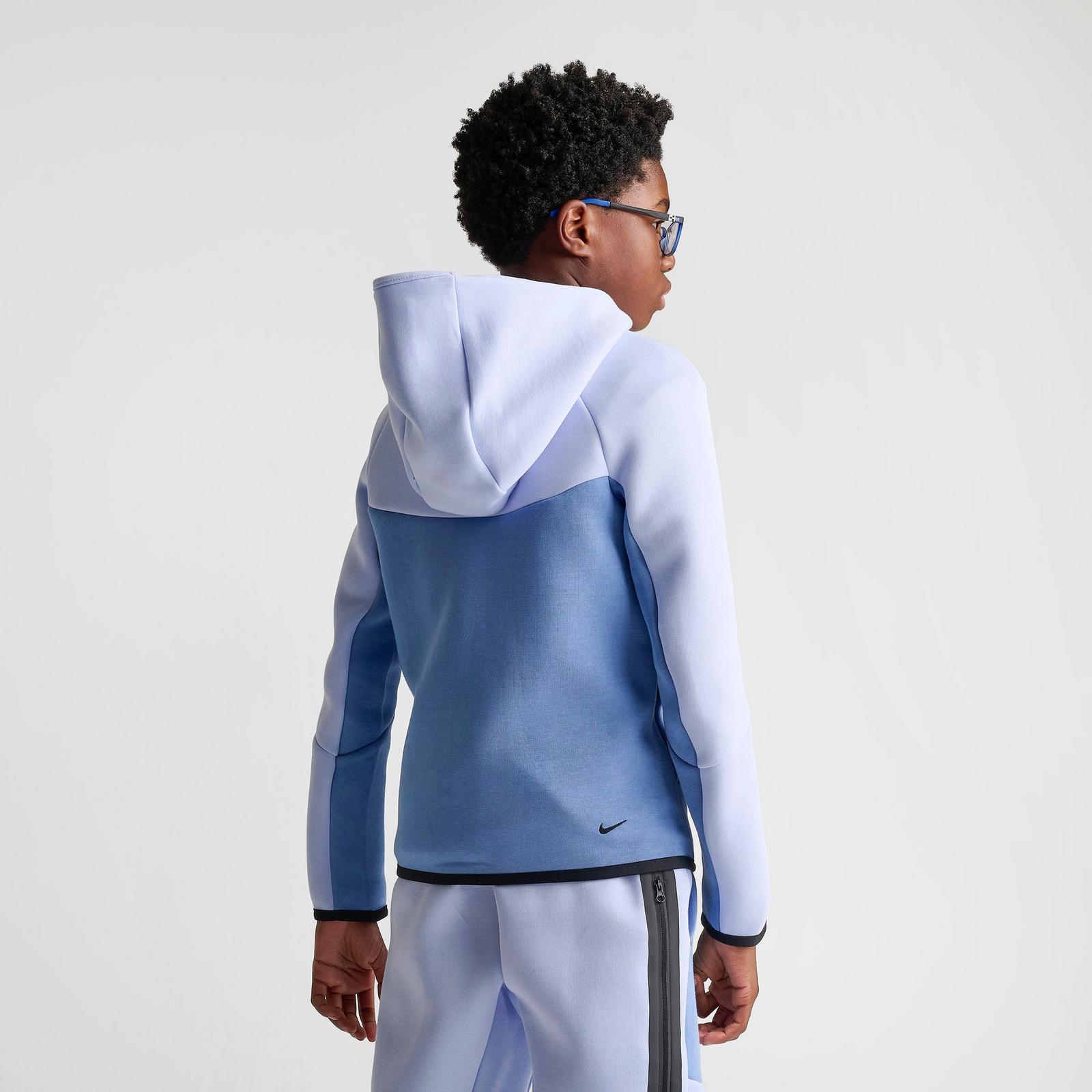 Boys' Big Kids' Nike Sportswear Tech Fleece Full-Zip Hoodie - Hydrogen Blue/Work Blue