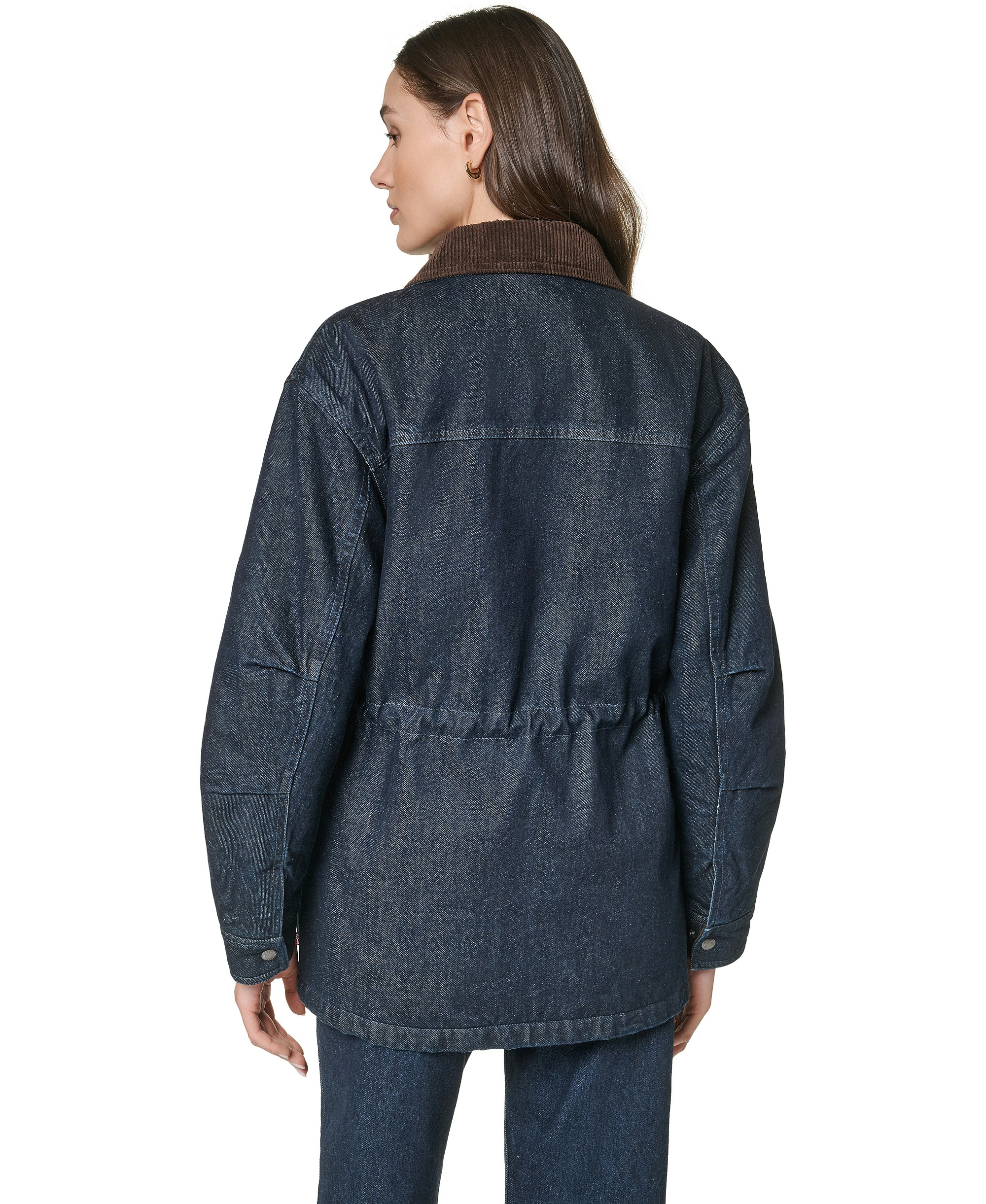 Levi's Women's Anorak Corduroy Collar Denim Coat - Dark Rinse Wash