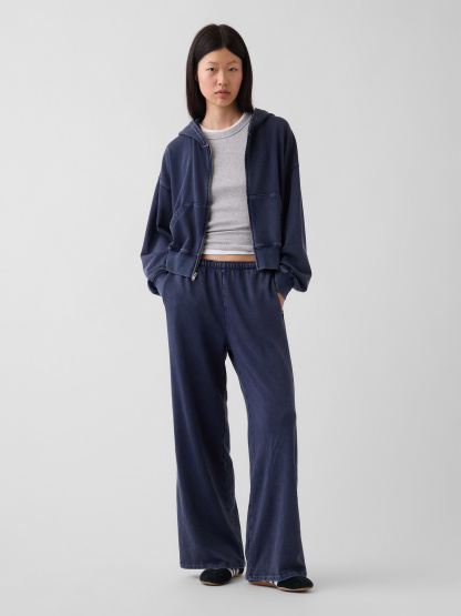 Mid Rise VintageSoft Terry Loose Sweatpants - Tapestry navy blue wash