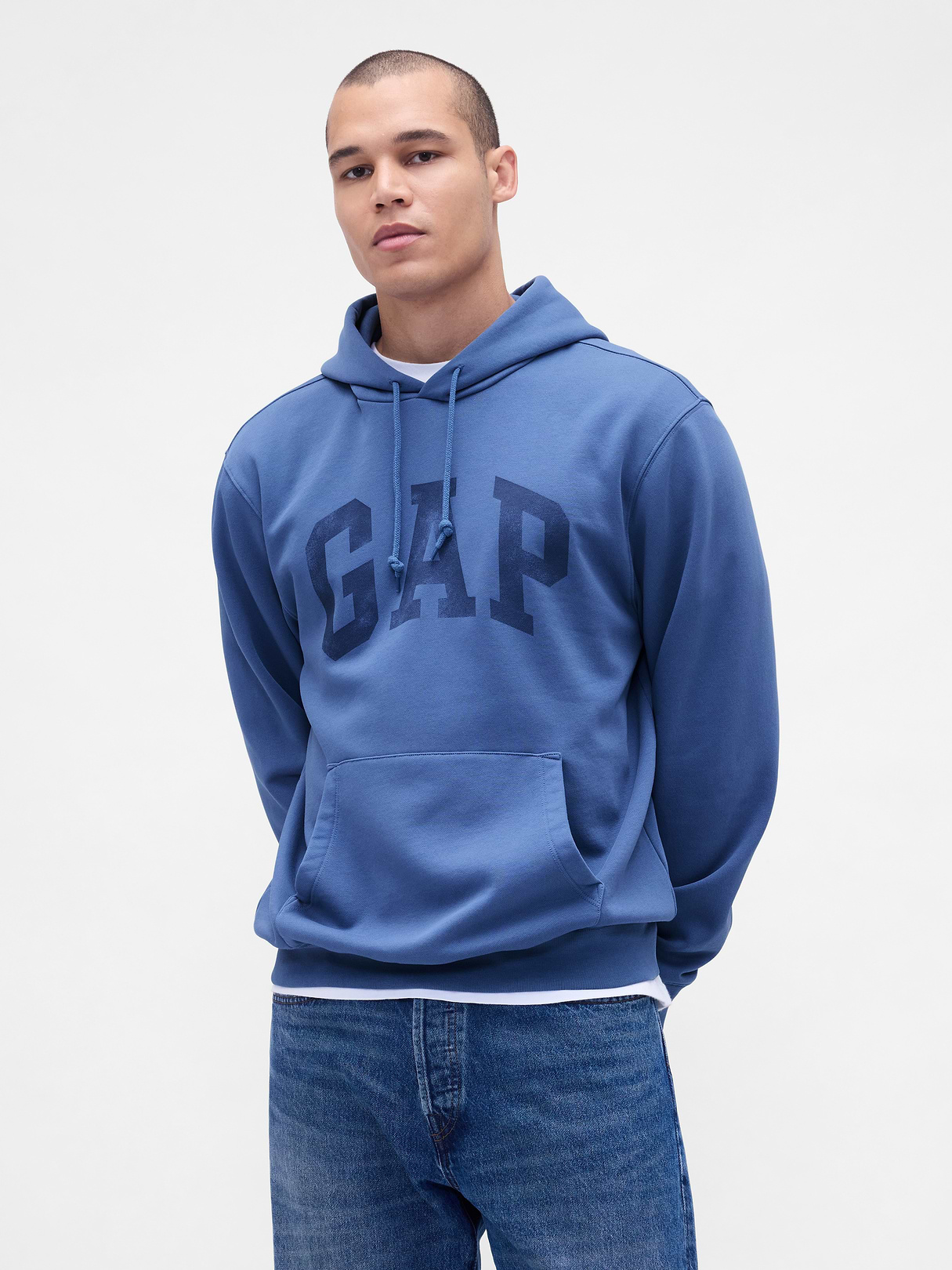 Adult VintageSoft Arch Logo Hoodie - cornflower