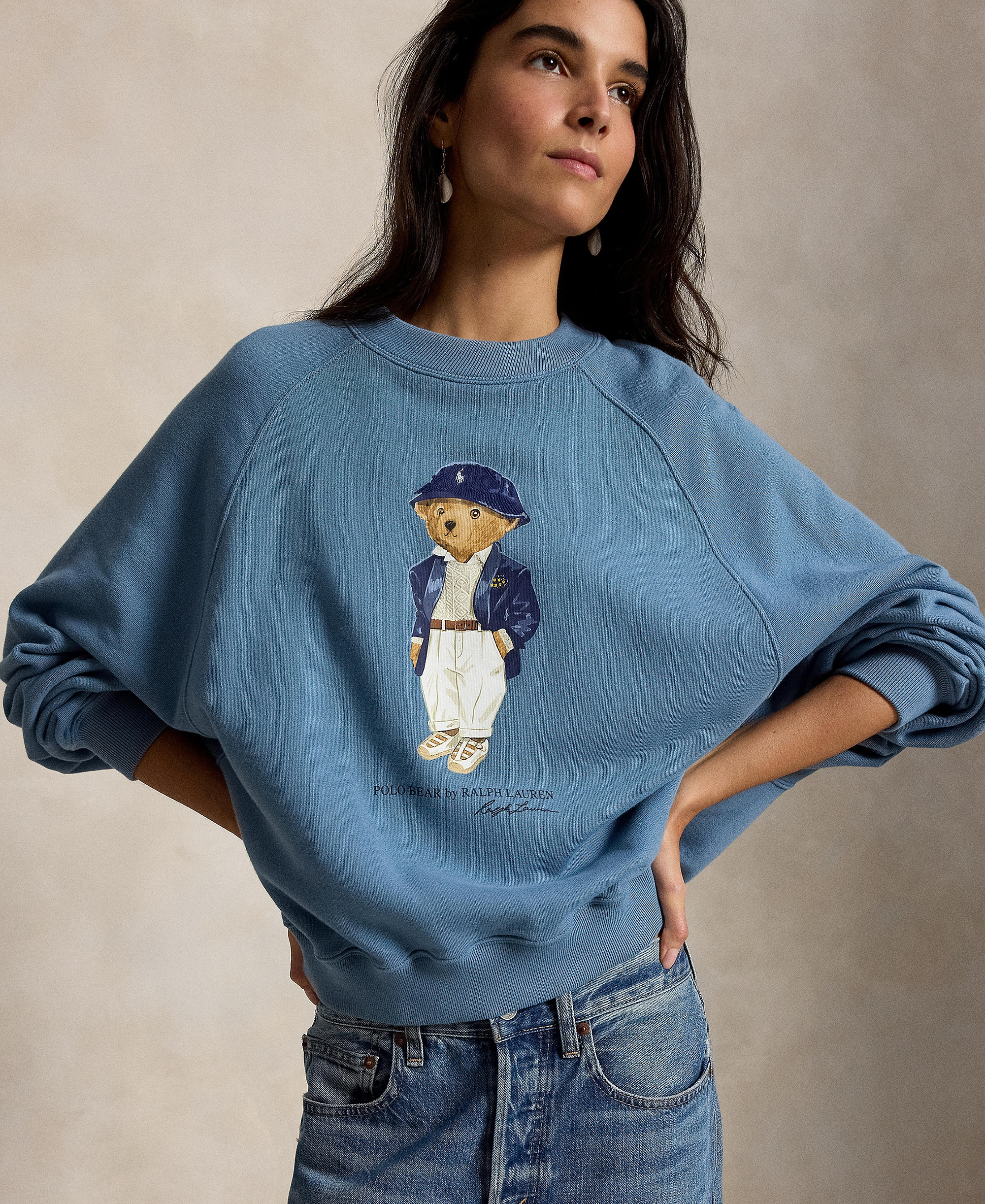 Polo Ralph Lauren Women's Polo Bear Crewneck Sweatshirt - Camp Blue