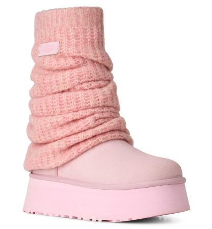 UGG® Women's Classic Mini Dipper Removable Knit Leg Warmer Suede Boots - Ribbon Candy