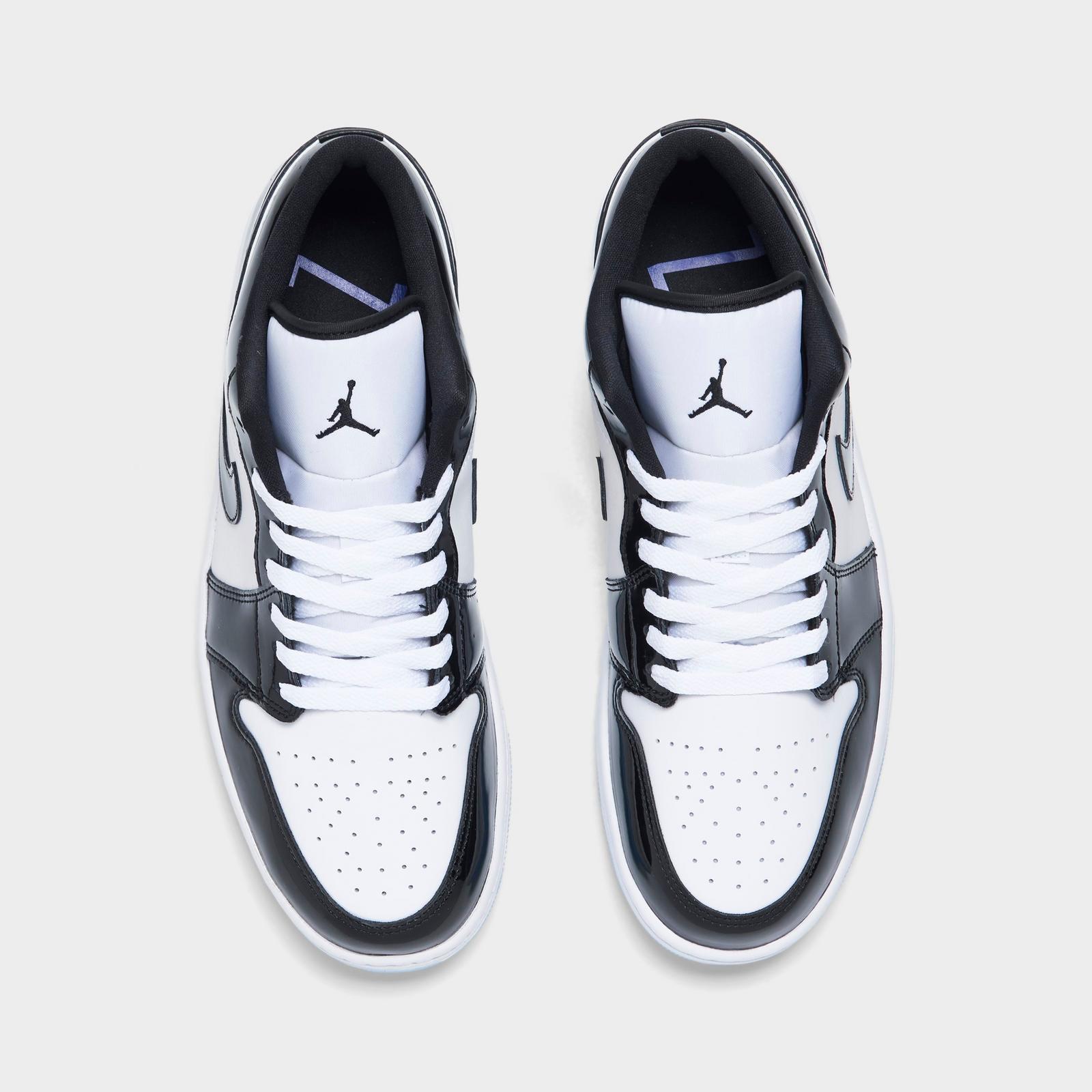 Men's Air Jordan Retro 1 Low Casual Shoes - White/Black - view 5