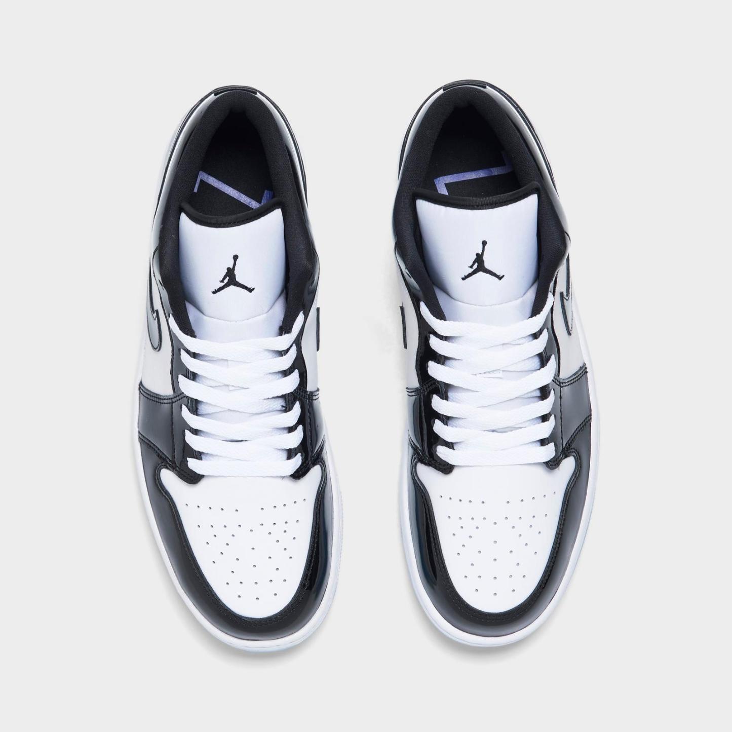 Men's Air Jordan Retro 1 Low Casual Shoes - White/Black - view 5