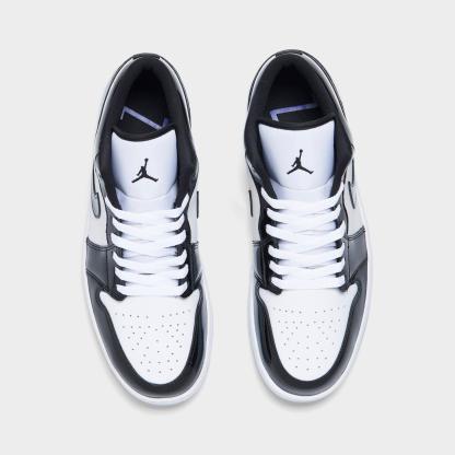 Men's Air Jordan Retro 1 Low Casual Shoes - White/Black - view 5