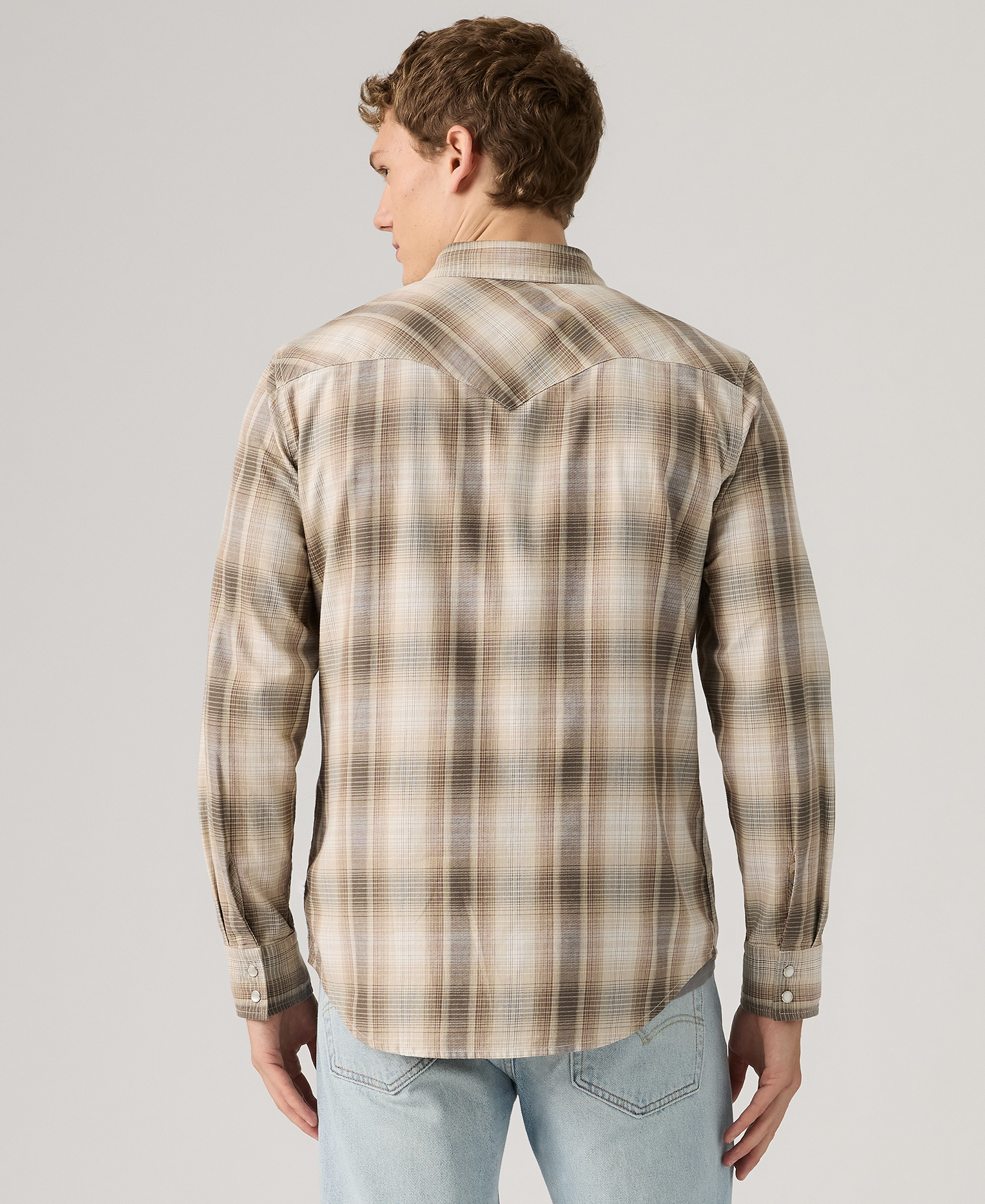 Levi's Men's Classic-Fit Western Shirt - Beige plaid