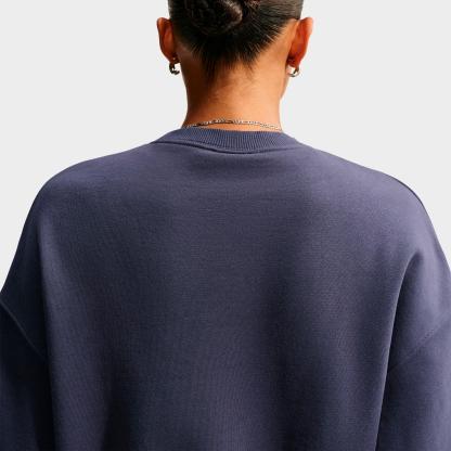 Women's Nithtke Studio Fleece Medium Weight Oversized Cropped Crewneck Sweatshirt - Gridiron/Sail