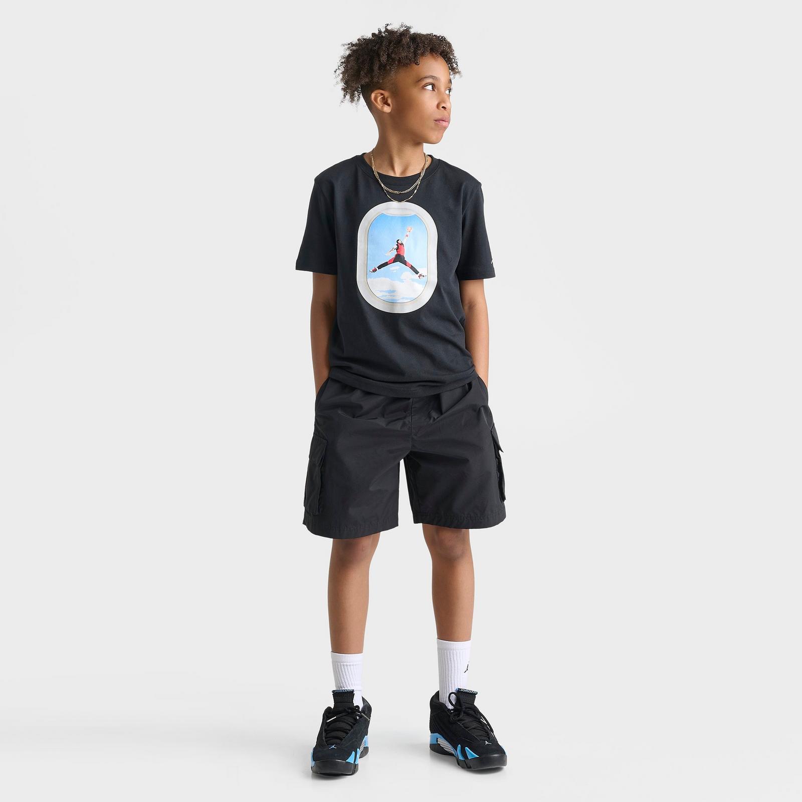Big Kids' Jordan Plane Window Graphic T-Shirt - Black - view 2