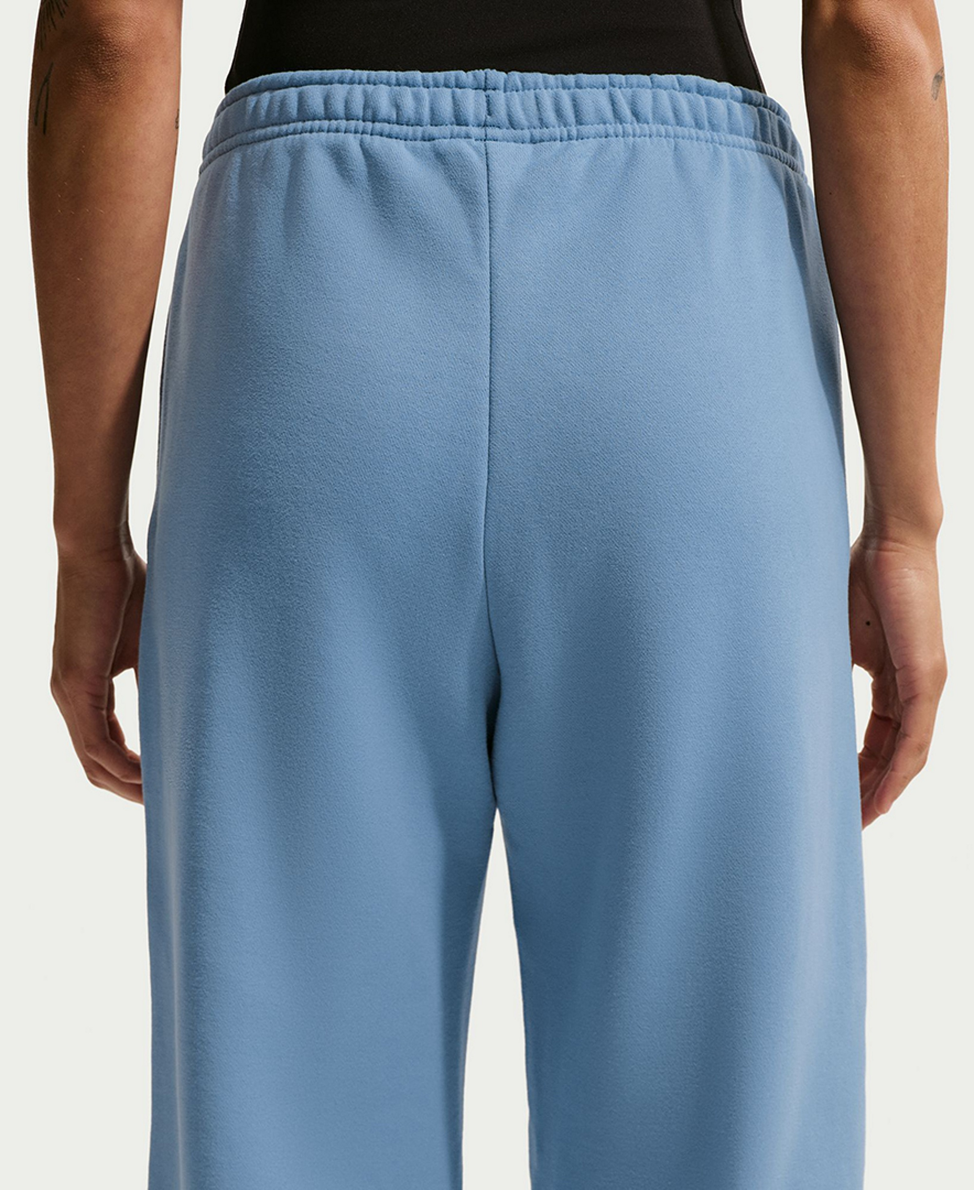 Nike Women's Studio Fleece Medium Weight Mid-Rise Wide-Leg Pants - Work Blue/Sail