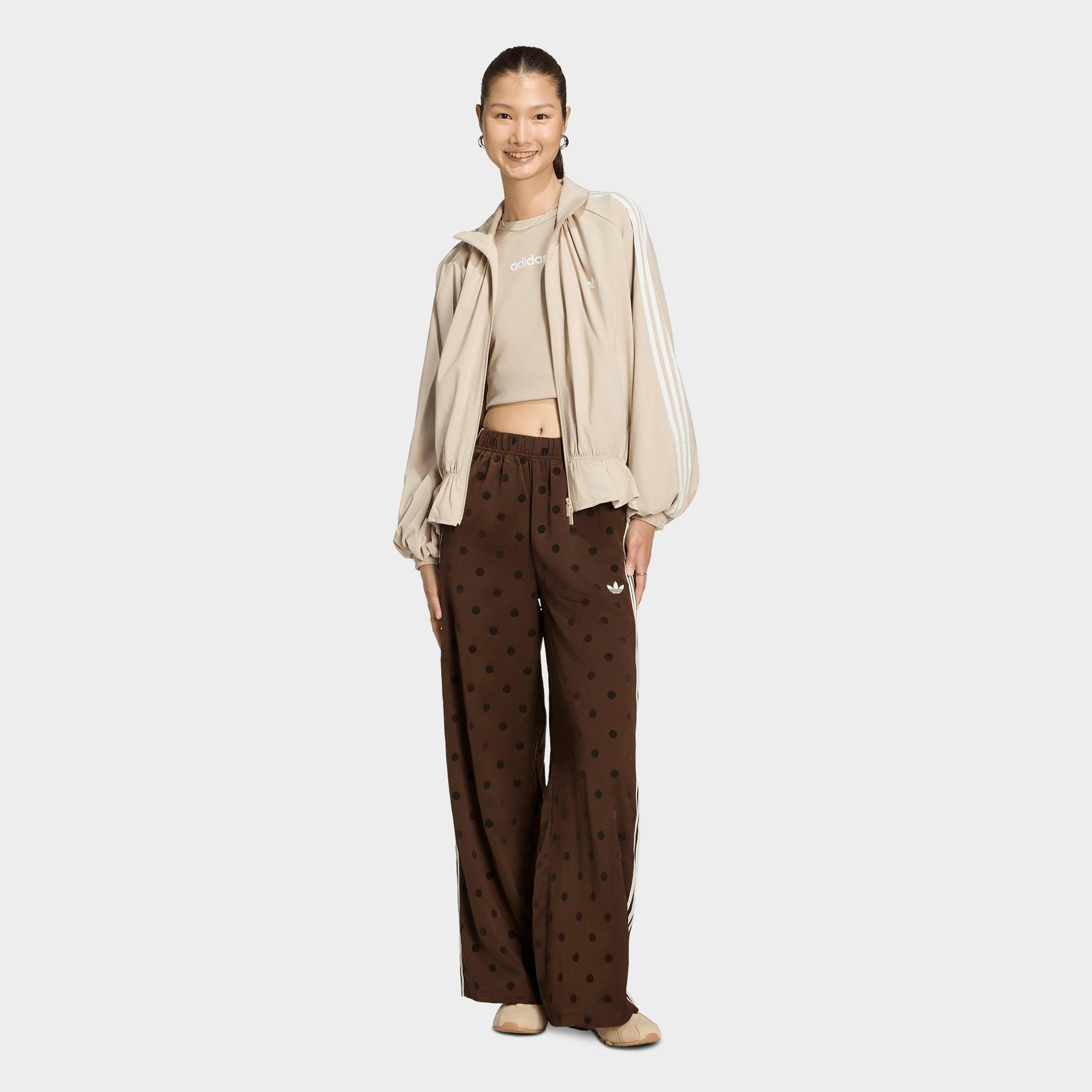 Women's adidas Originals Firebird Polka Dot Satin Wide-Leg Track Pants - Auburn