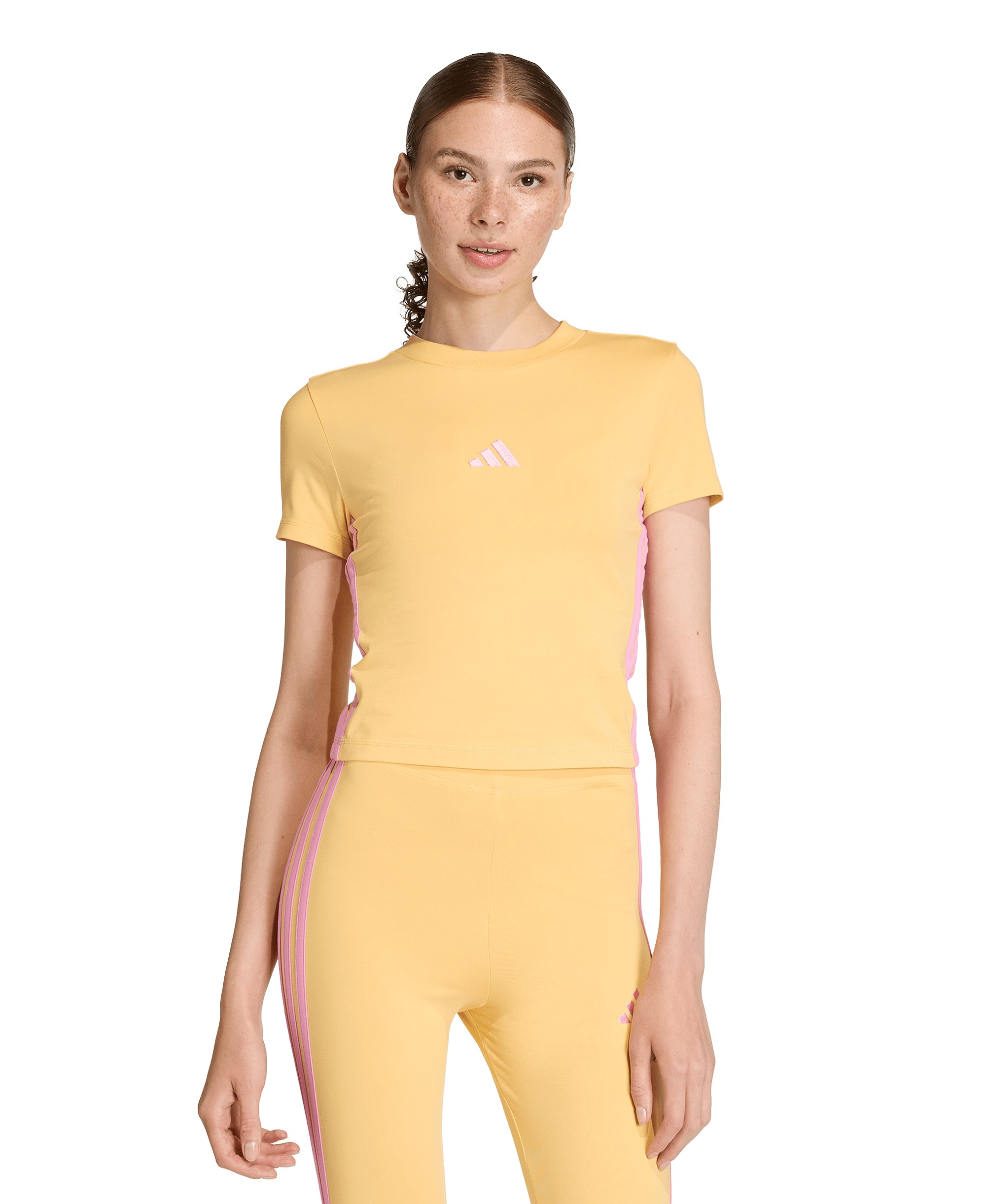 adidas Women's Essentials Slim-Fit Short-Sleeve Baby T-Shirt - Semi Ice Tangerine