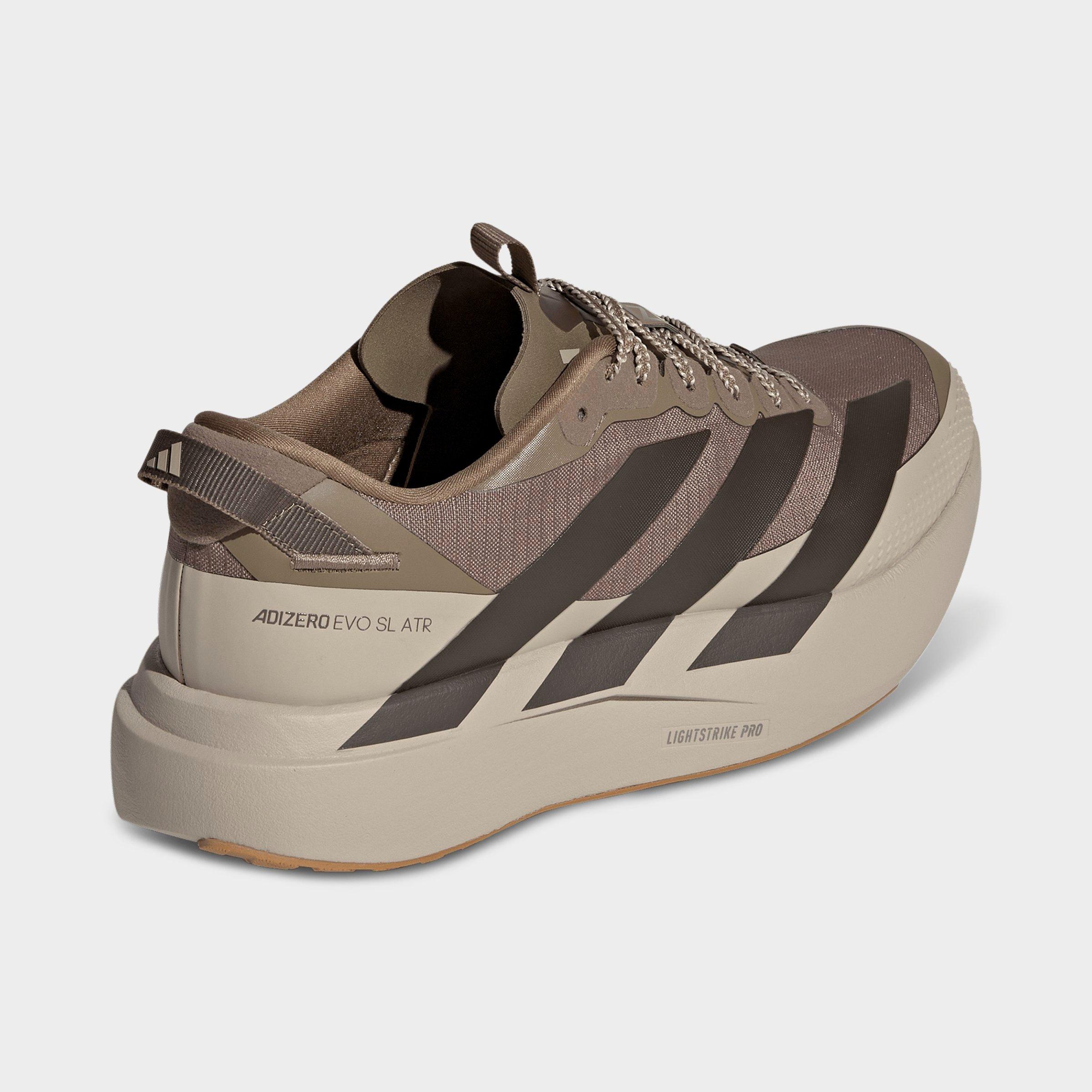 Men's adidas Adizero EVO SL ATR Running Shoes - Khaki/Shadow Olive/Khaki - Back view