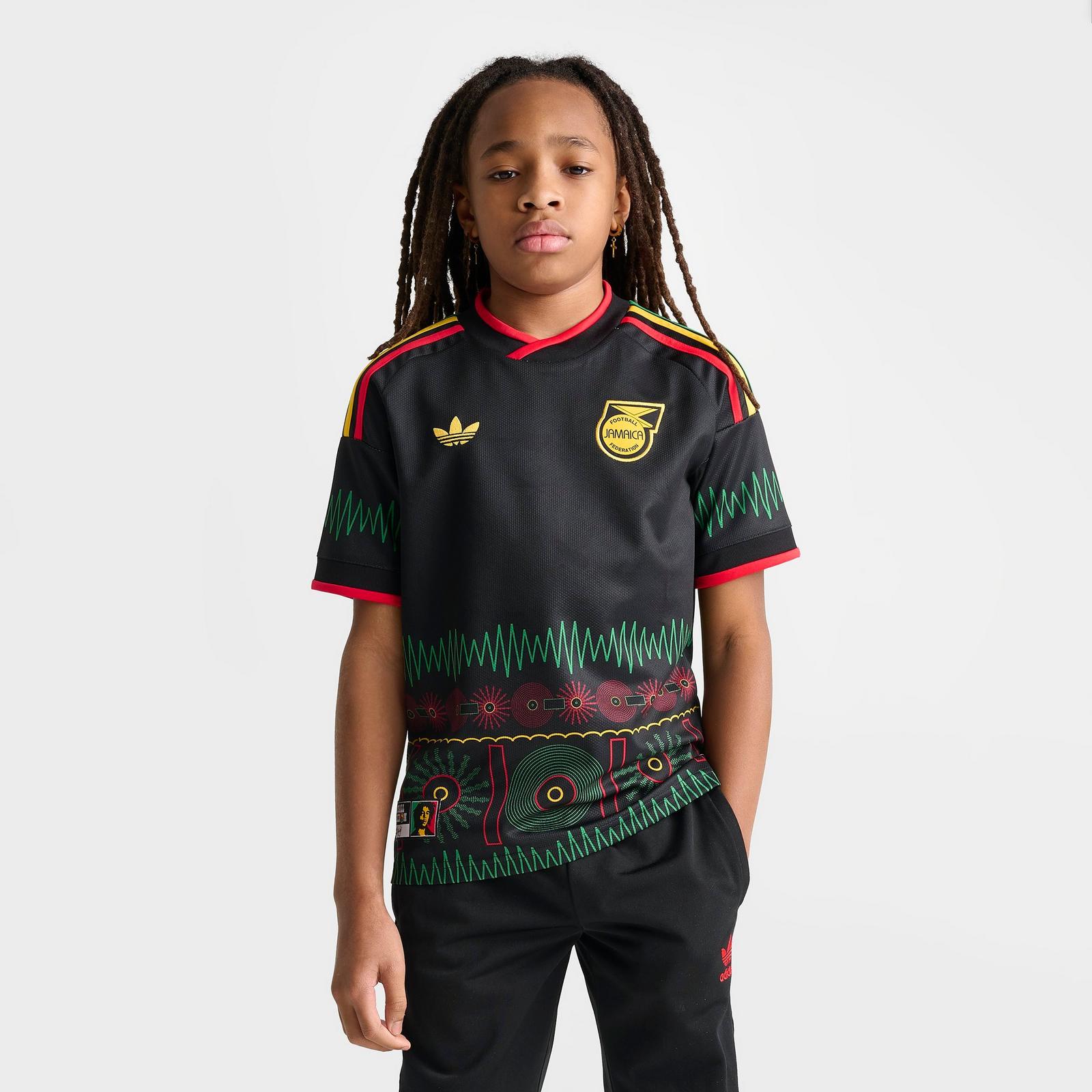 Big Kids' adidas x Bob Marley Jamaica 26 Away Replica Soccer Jersey - Black - view 3