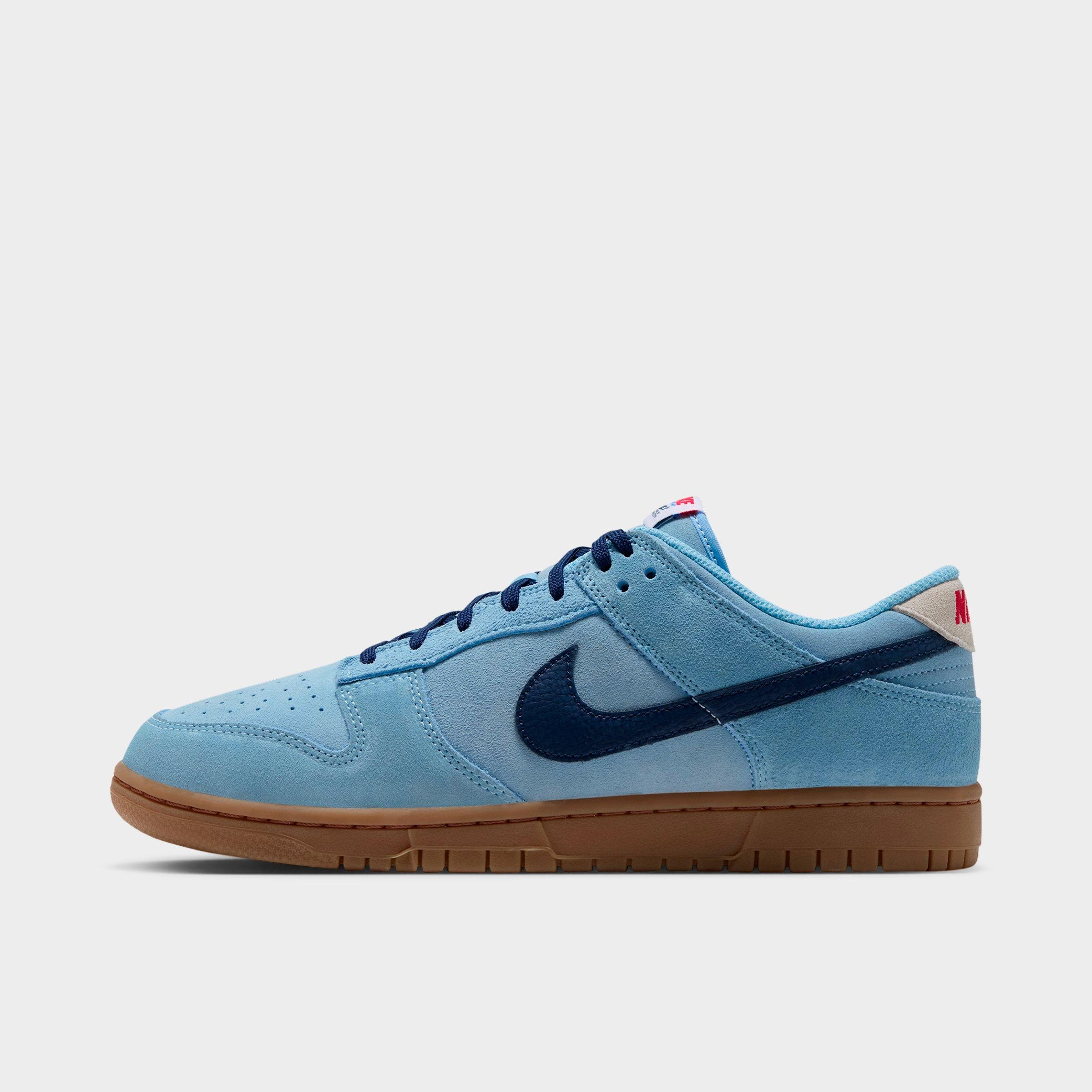 Men's Nithtke Dunk Low Retro Casual Shoes - Part 4 - Soft Blue/Summit White/University Red/Midnight Navy - Left shoe facing left. Outside of the shoe.