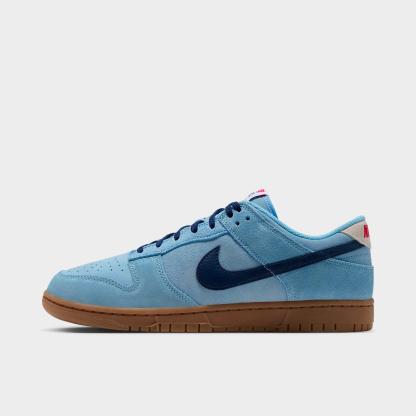 Men's Nithtke Dunk Low Retro Casual Shoes - Part 4 - Soft Blue/Summit White/University Red/Midnight Navy - Left shoe facing left. Outside of the shoe.