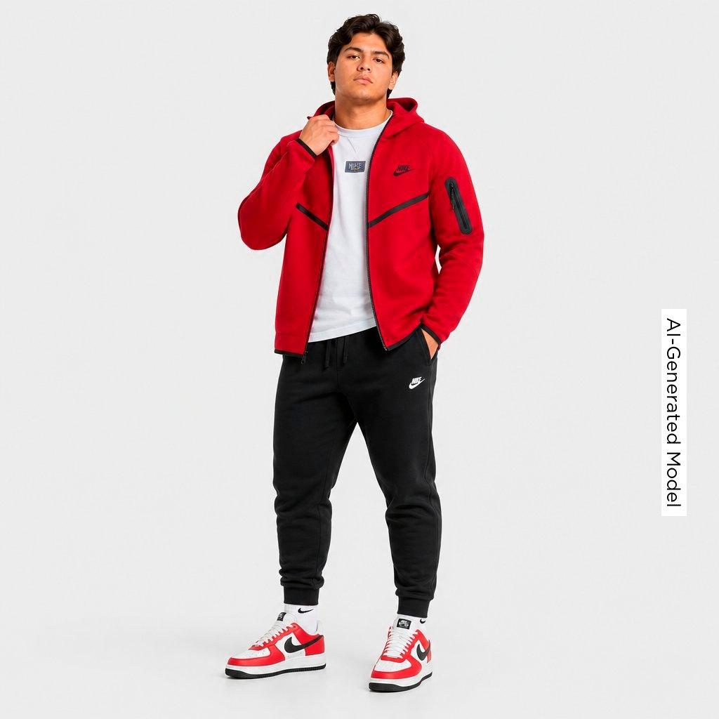 Men's Nithtke Tech Fleece Windrunner Full-Zip Hoodie - Part 1 - Gym Red/Black
