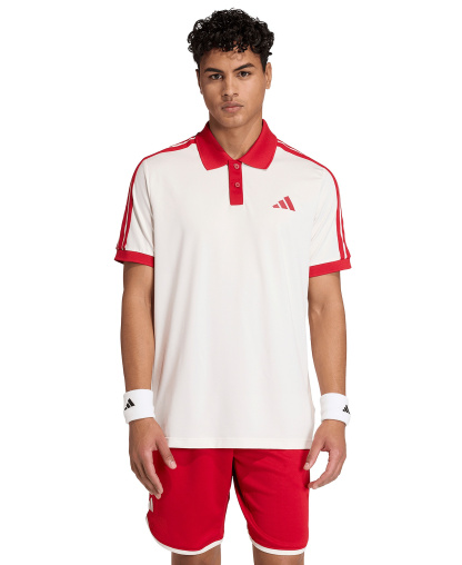 adidas Men's Heritage Short-Sleeve Polo Shirt - Chalk White/Red