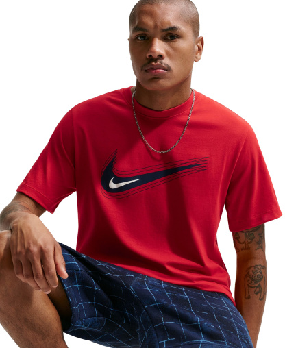 Nike Men's Swoosh Logo Crewneck T-Shirt - University Red
