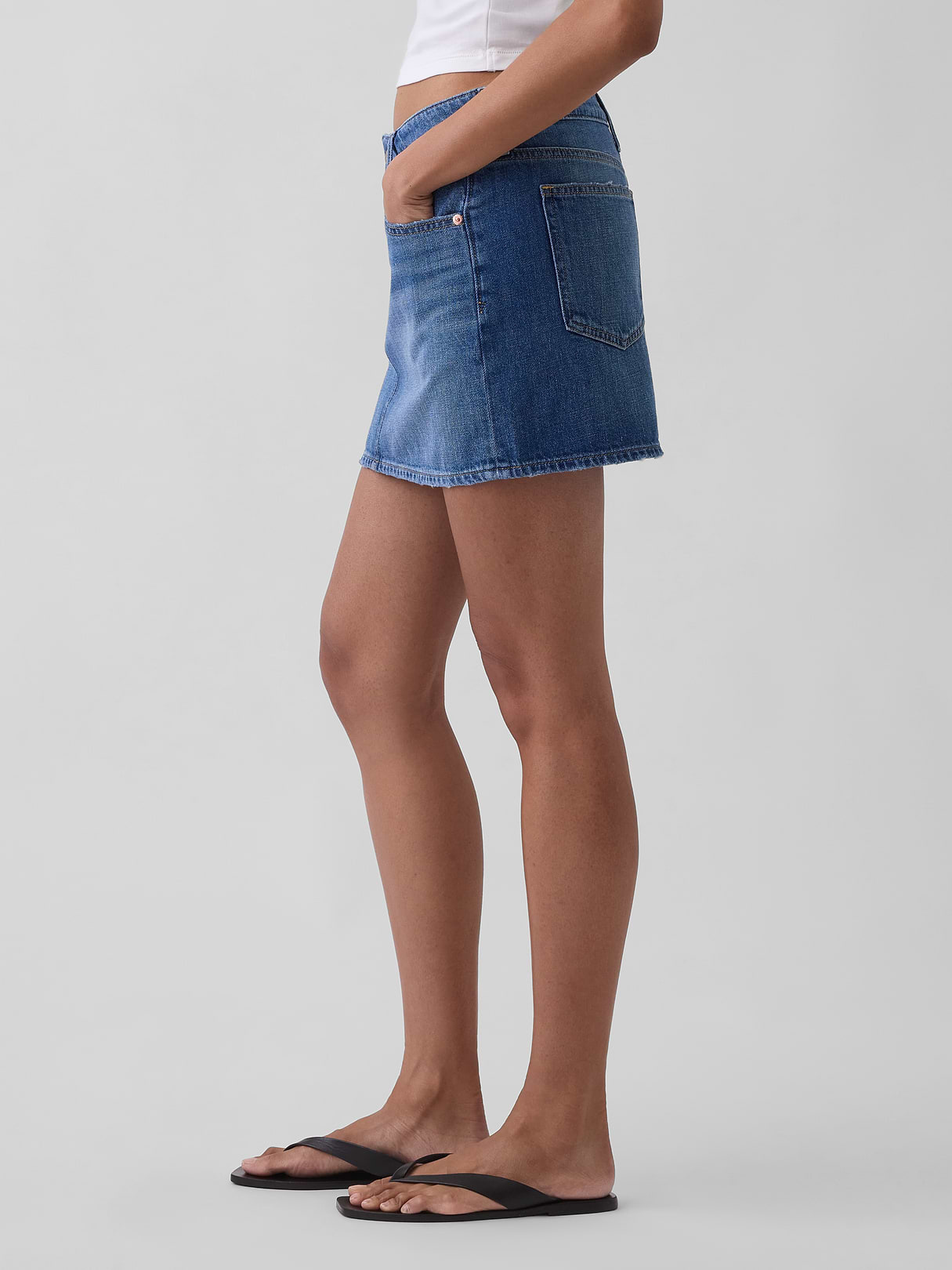 Denim Mini Skirt - Medium wash