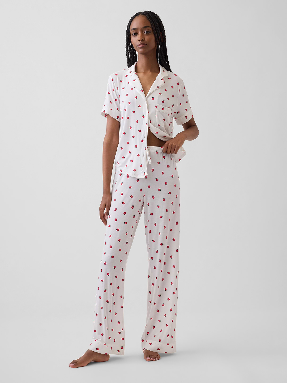 SoftMade Modal PJ Pants - Red strawberry print