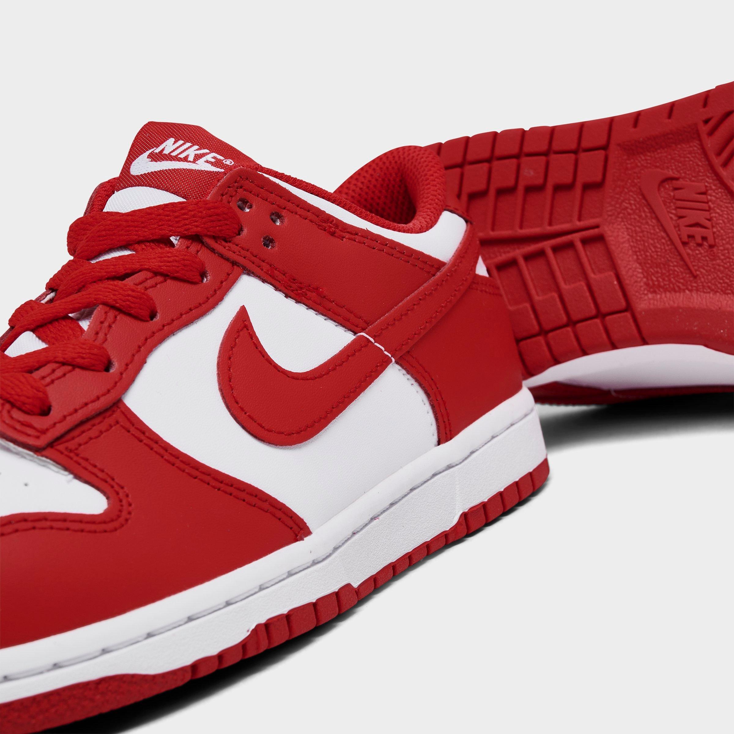 Little Kids' Nithtke Dunk Low Casual Shoes - Part 2 - White/University Red - Detail shot