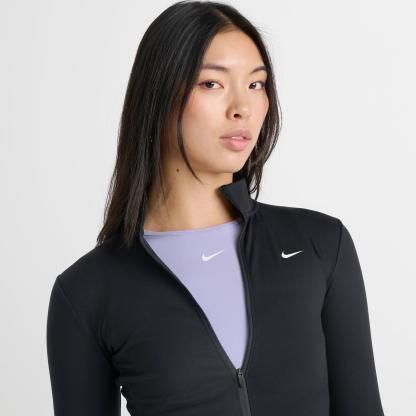 Women's Nike One Dri-FIT Fitted Full-Zip Jacket - Black/White