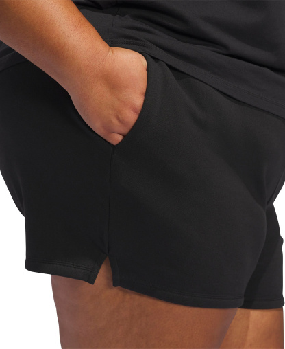adidas Plus Size Essentials Small Logo Shorts - Black/white