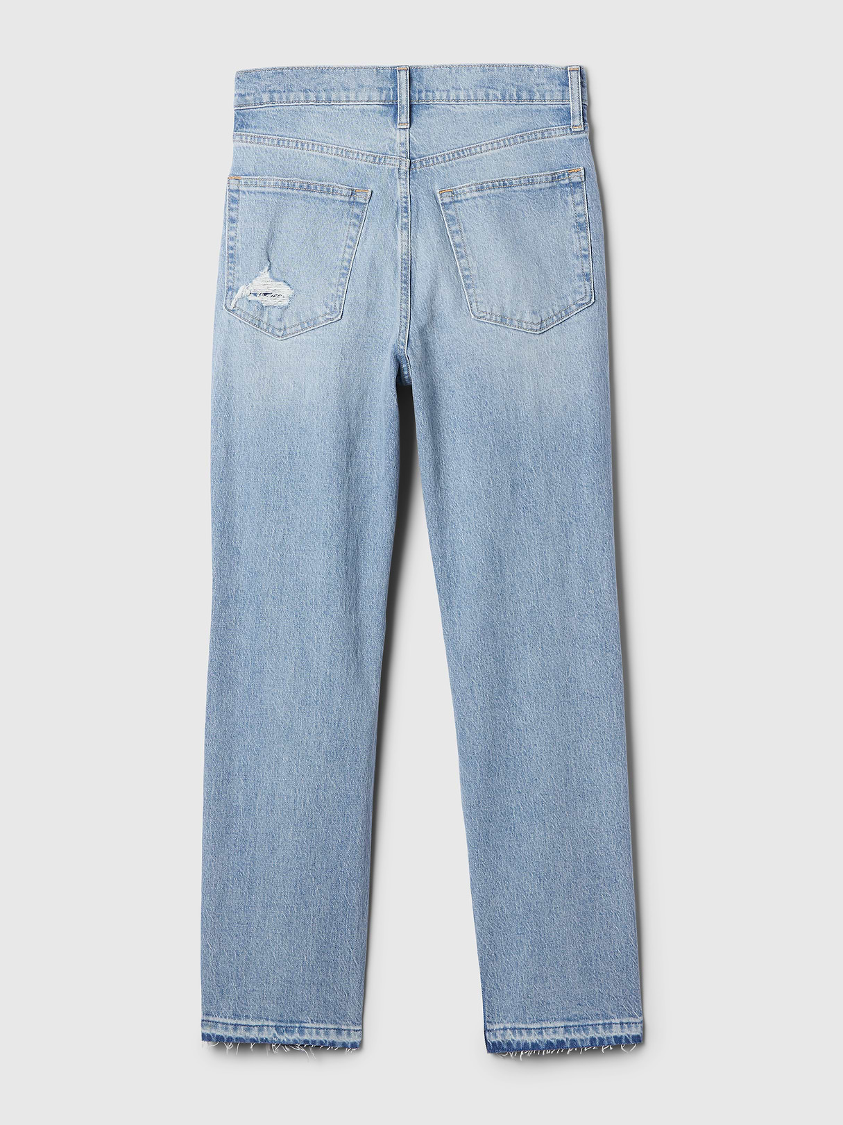 High Rise Cheeky Straight Jeans - Medium vintage destroy