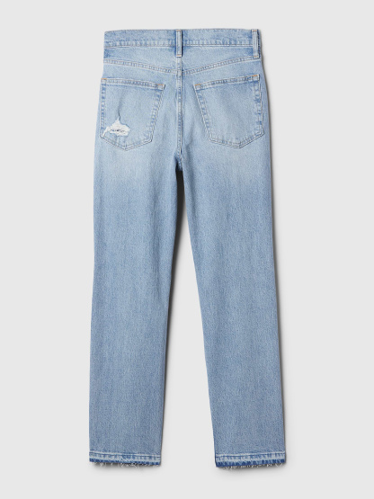 High Rise Cheeky Straight Jeans - Medium vintage destroy