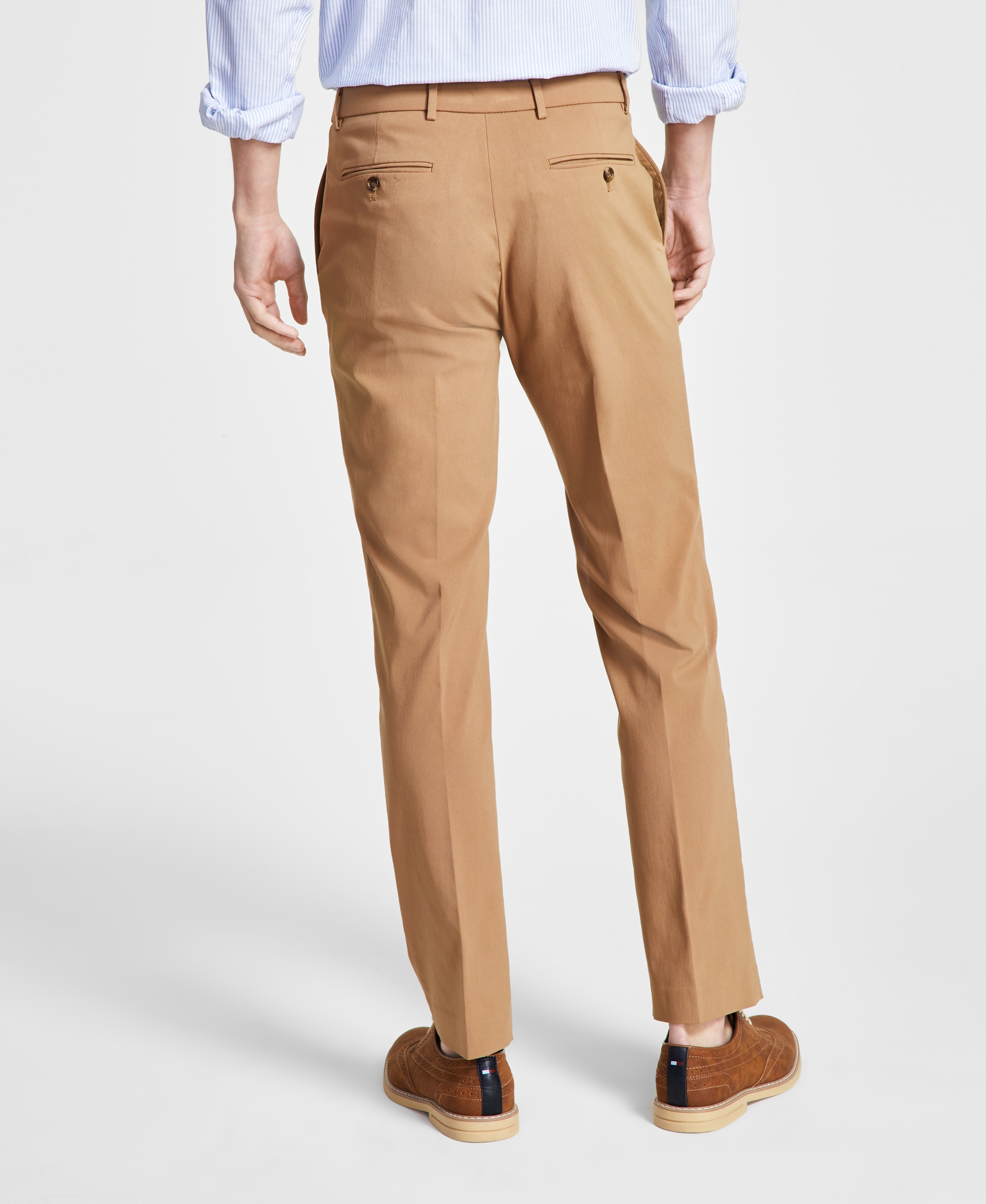Tommy Hilfiger Men's Modern-Fit TH Flex Stretch Solid Performance Pants - Light Camel